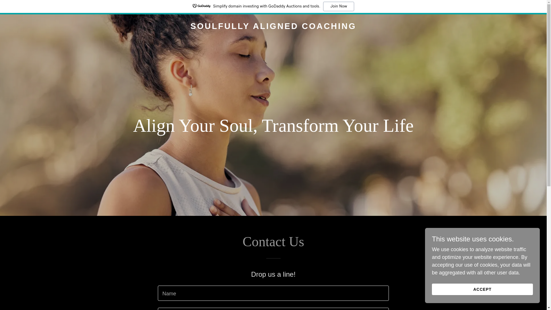 website screenshot of https://soulfullyalignedcoaching.org/