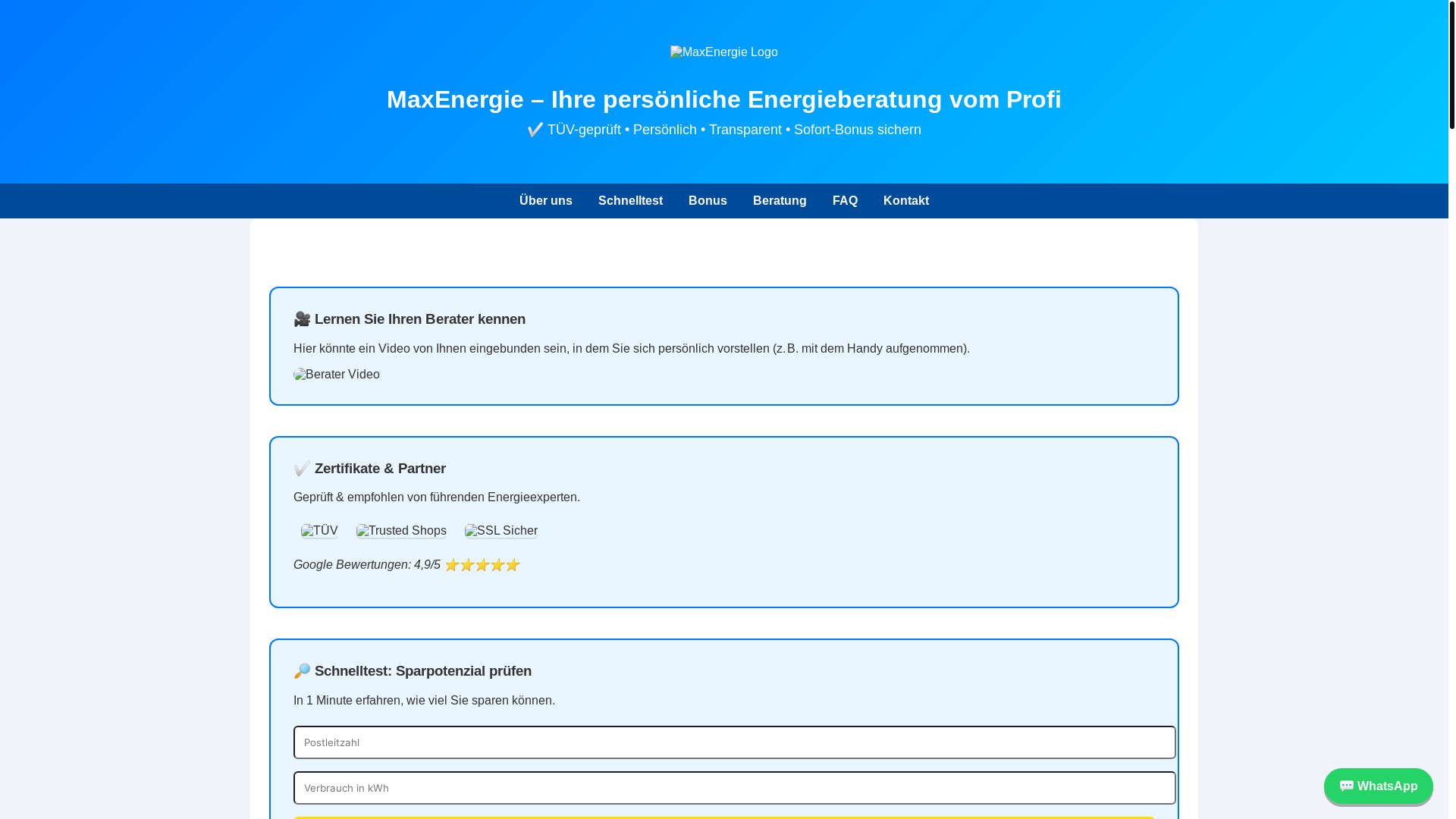 website screenshot of https://maxenergie24.de/
