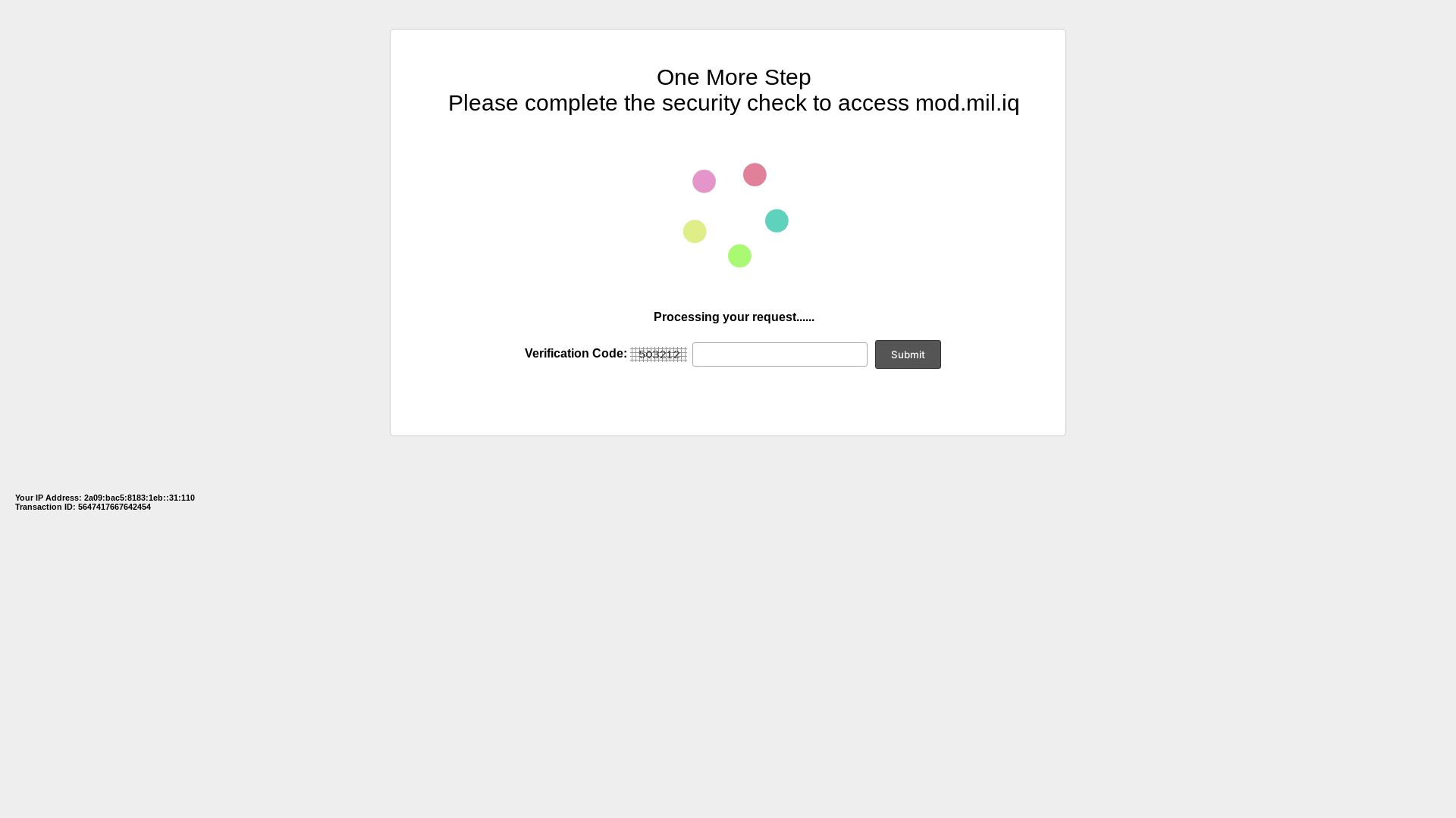 website screenshot of https://mod.mil.iq