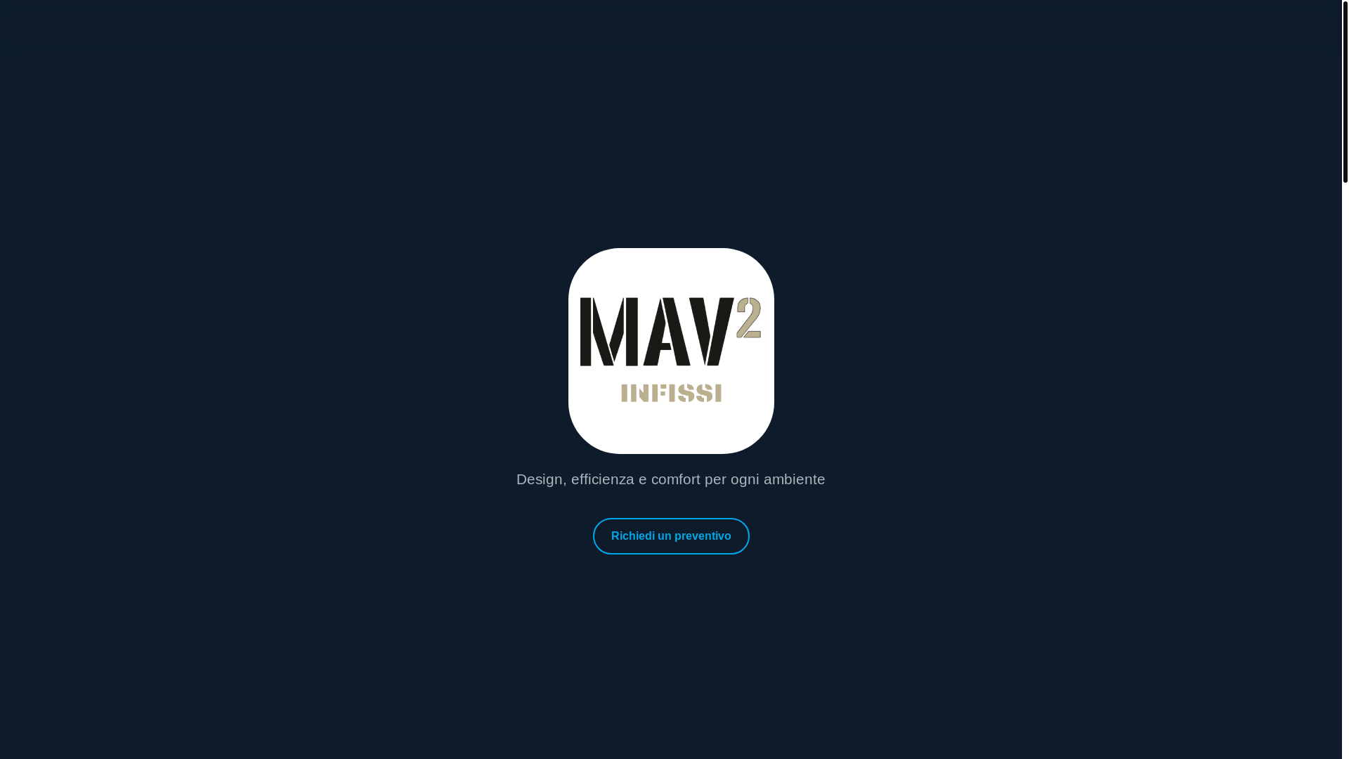 website screenshot of https://mav2infissi.it/