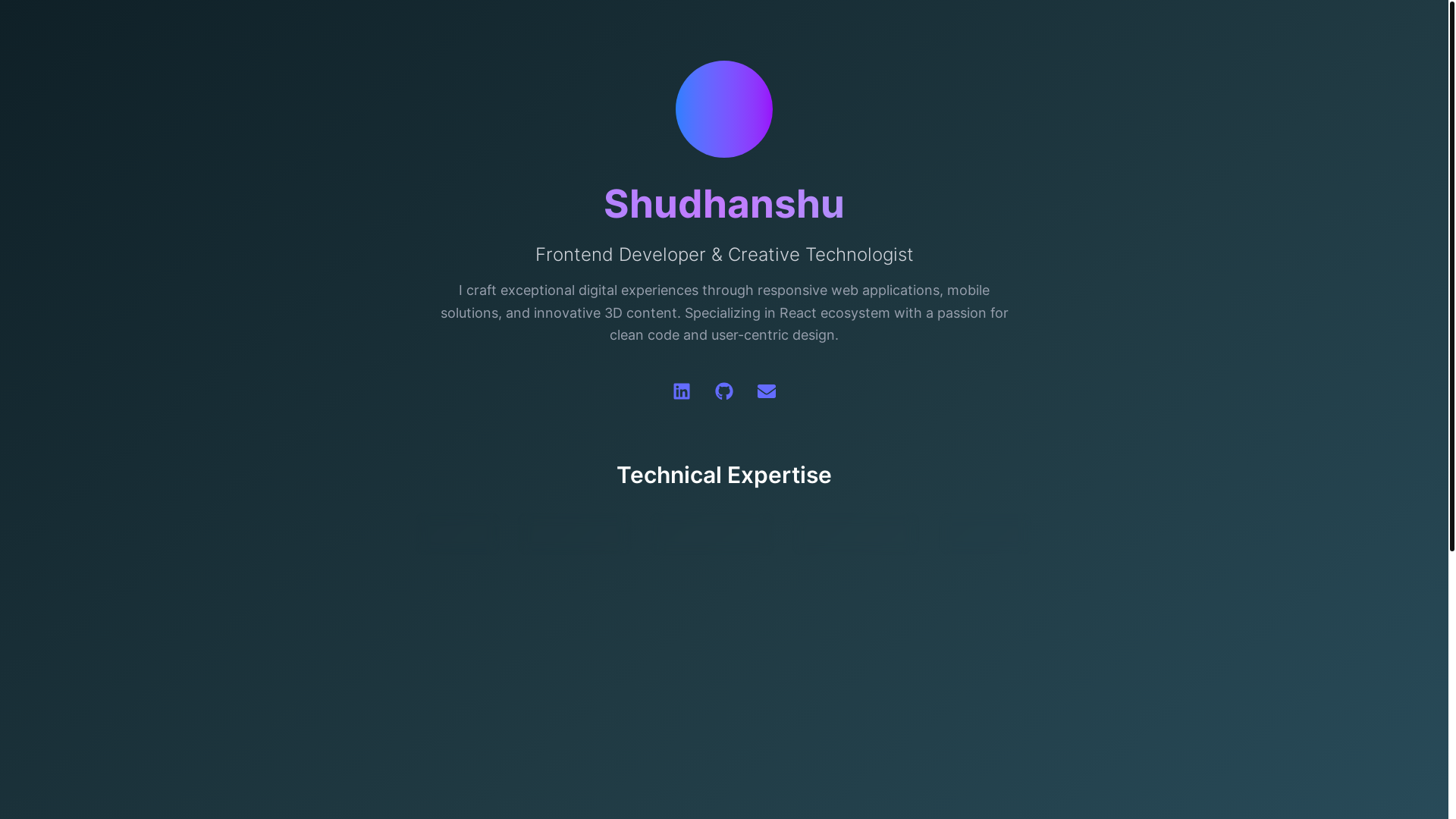 website screenshot of https://shudhanshu.dev/