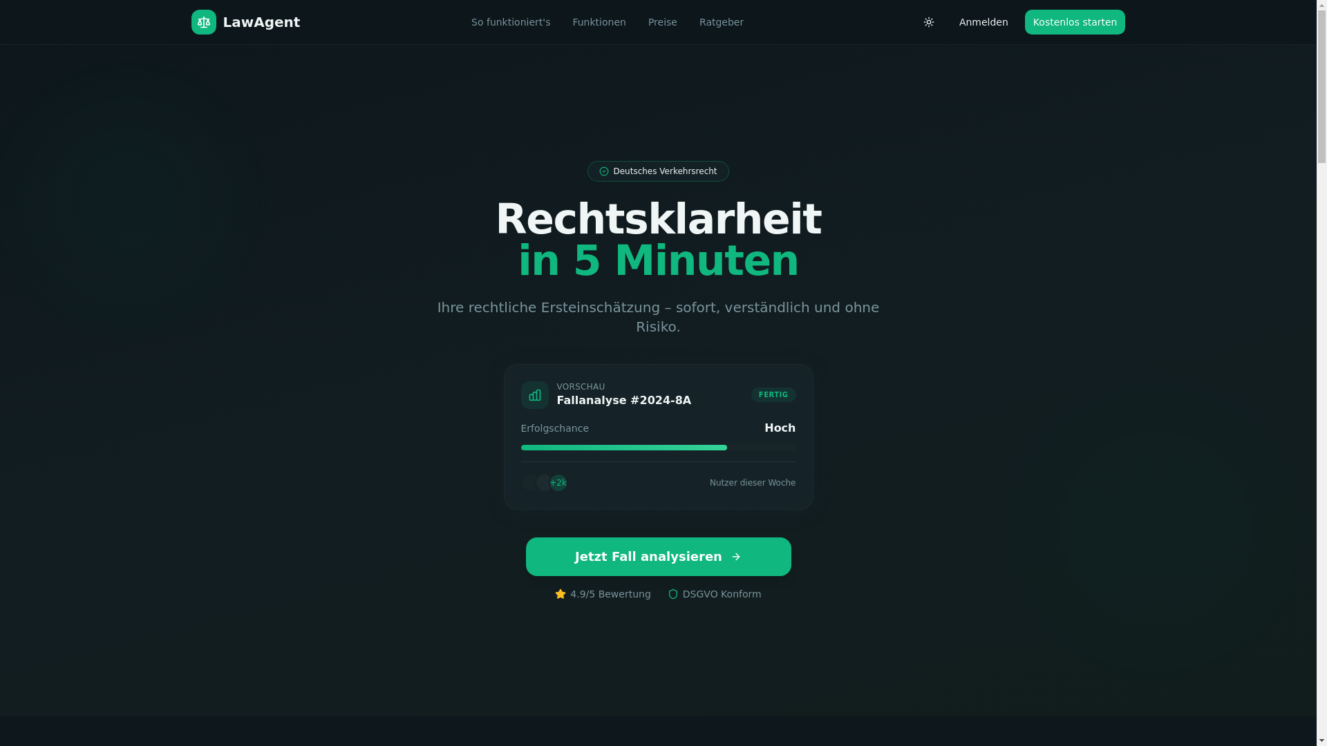 website screenshot of https://lawagent-frontend.pages.dev/