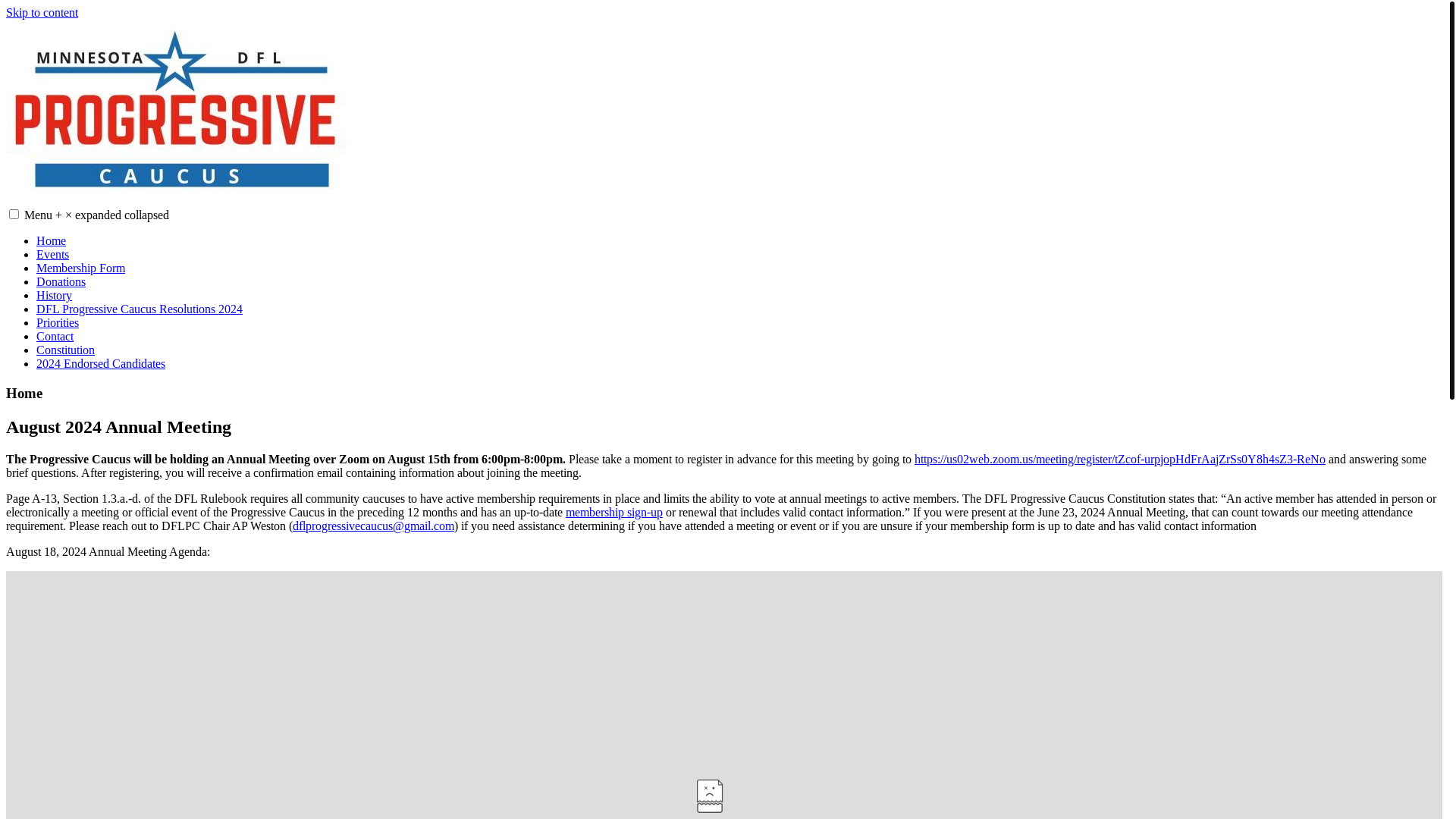 website screenshot of https://dfl-progressive-caucus.org/