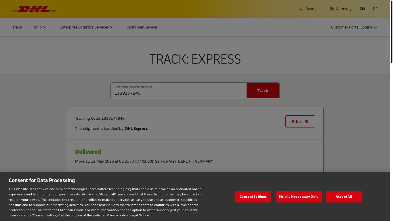 website screenshot of https://www.dhl.com/de-en/home/tracking/tracking-express.html?submit=1&tracking-id=1339177840