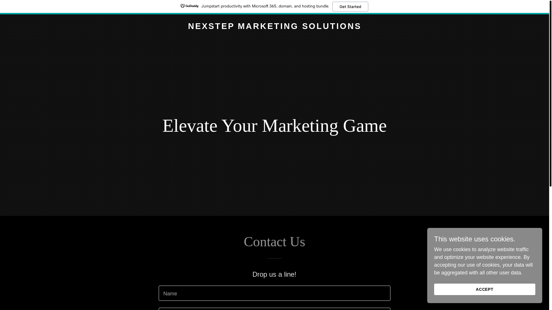 website screenshot of https://nexstepmarketingsolutions.site/