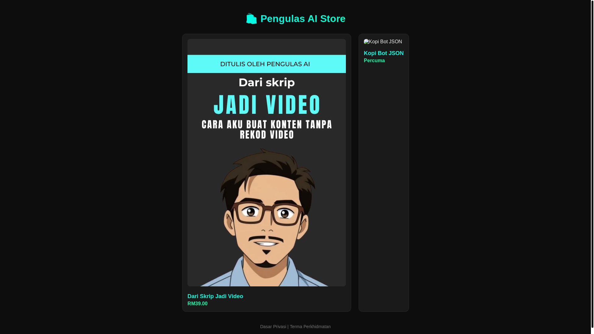 website screenshot of https://pengulas-ai-store.pages.dev/