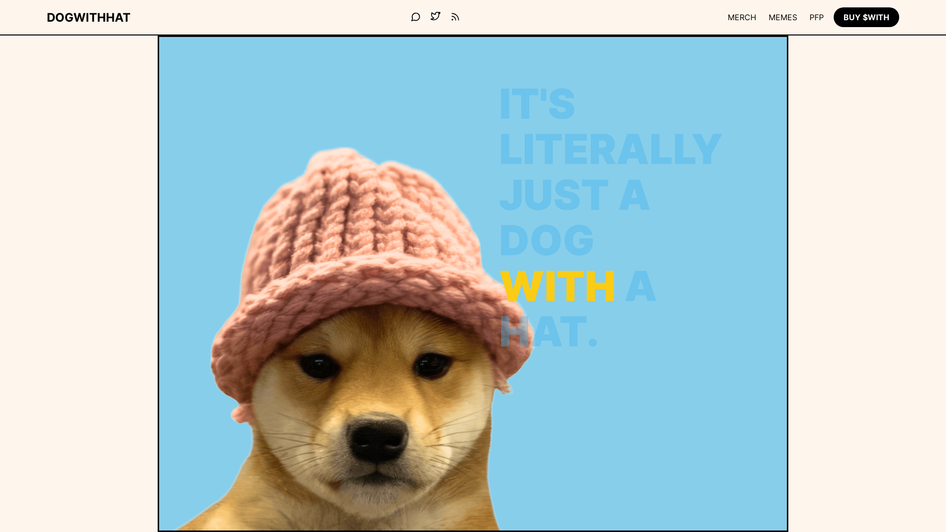 website screenshot of https://dogwithhat.us/