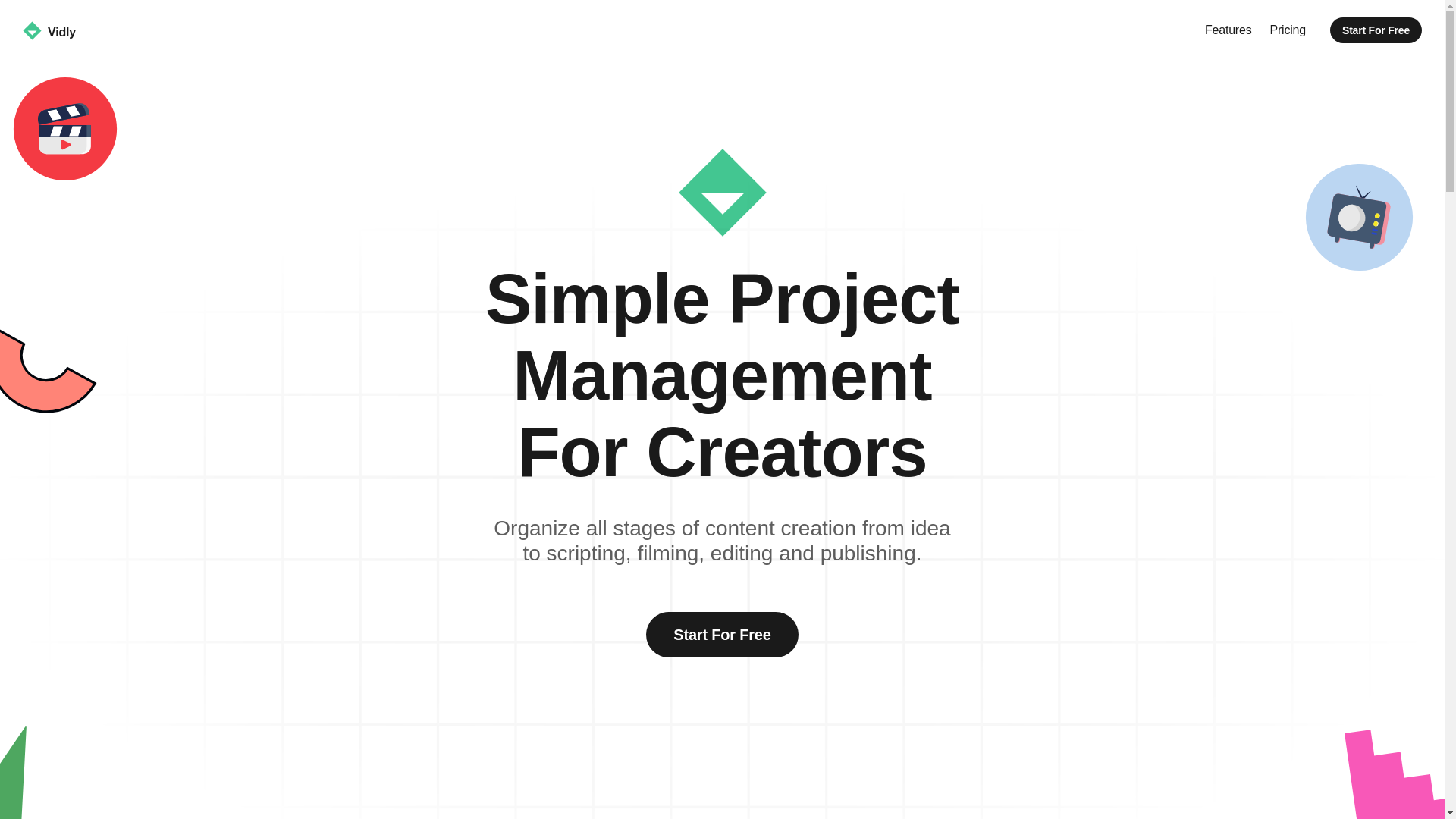 website screenshot of http://vidly.ai/