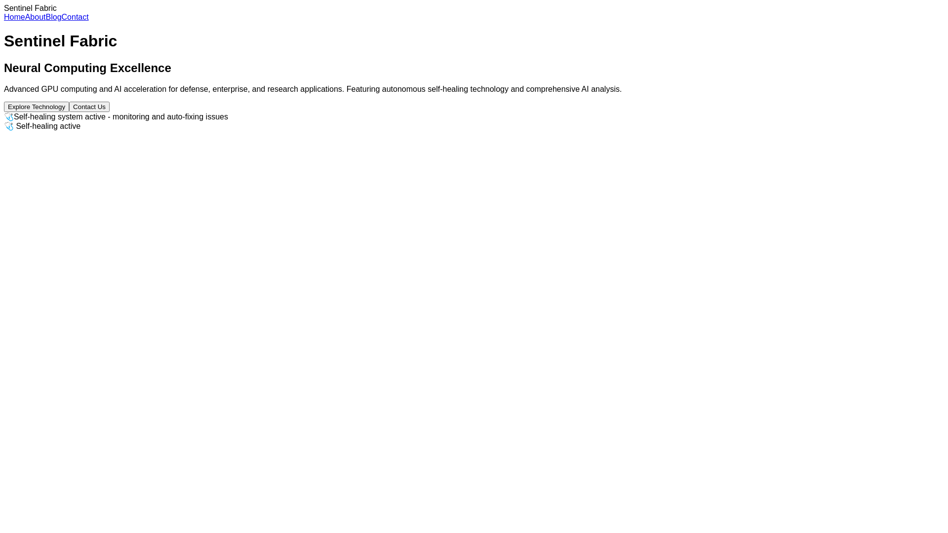 website screenshot of https://sentinelfabric-react.pages.dev/
