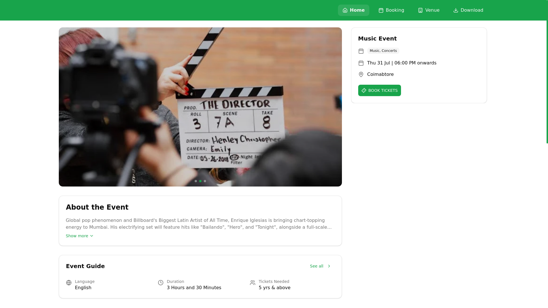 website screenshot of https://feelgoodevents.in/