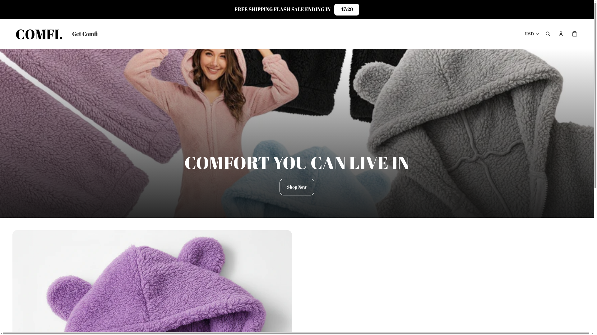 website screenshot of https://getcomfitoday.com/