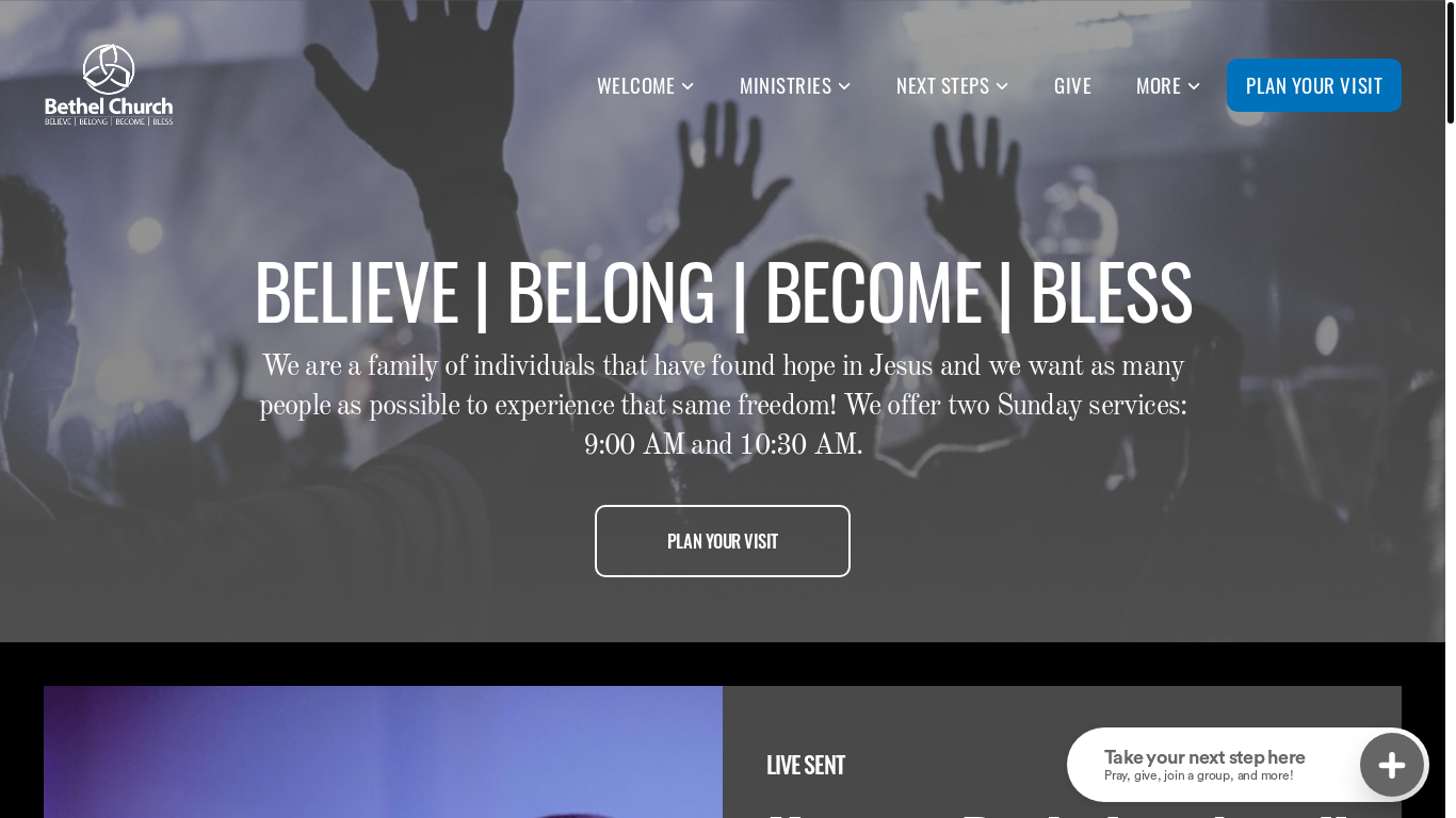 website screenshot of https://www.bethelnp.org/