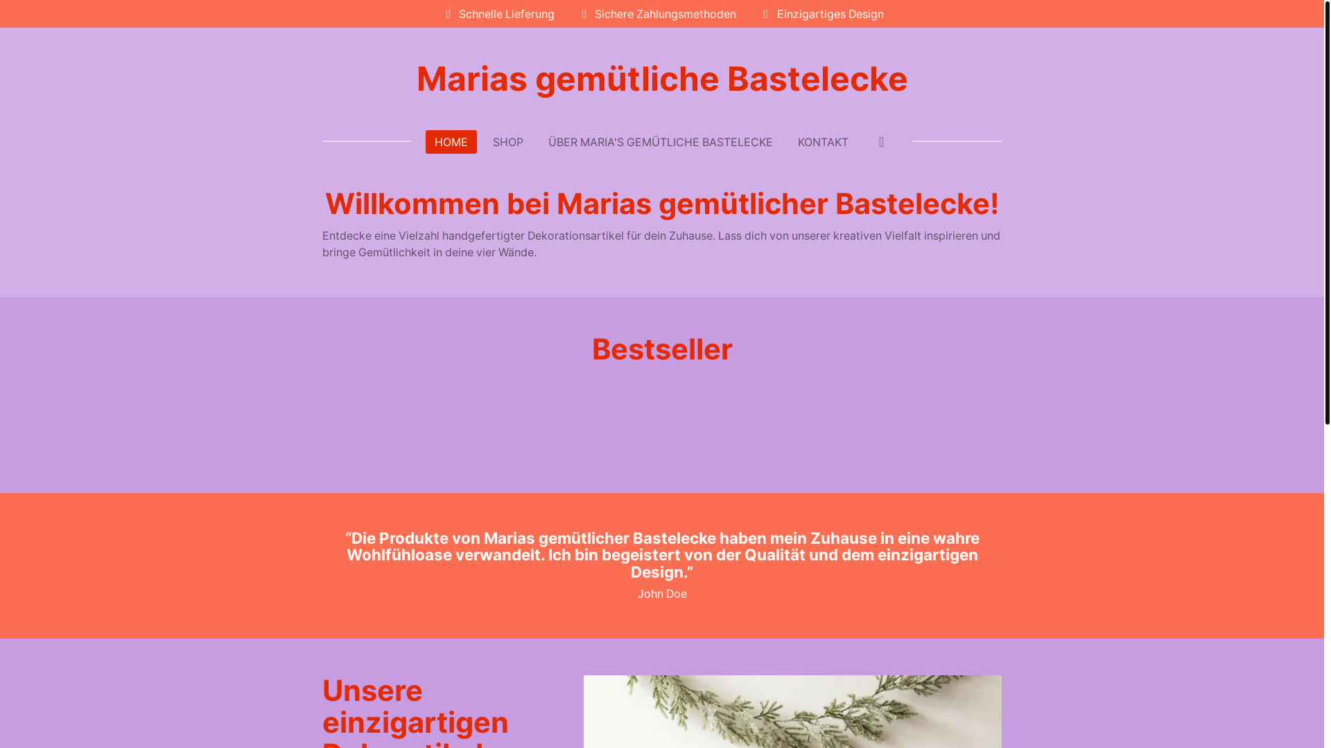 website screenshot of https://mariasgemuetlichebastelecke.de/