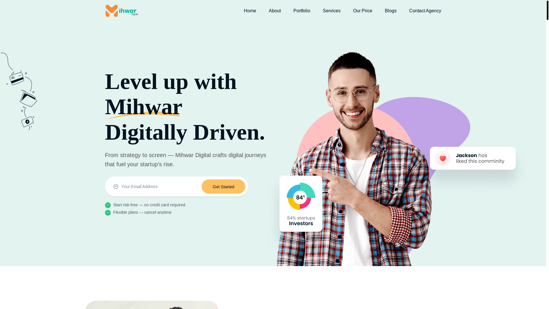 website screenshot of https://mihwardigital.com/