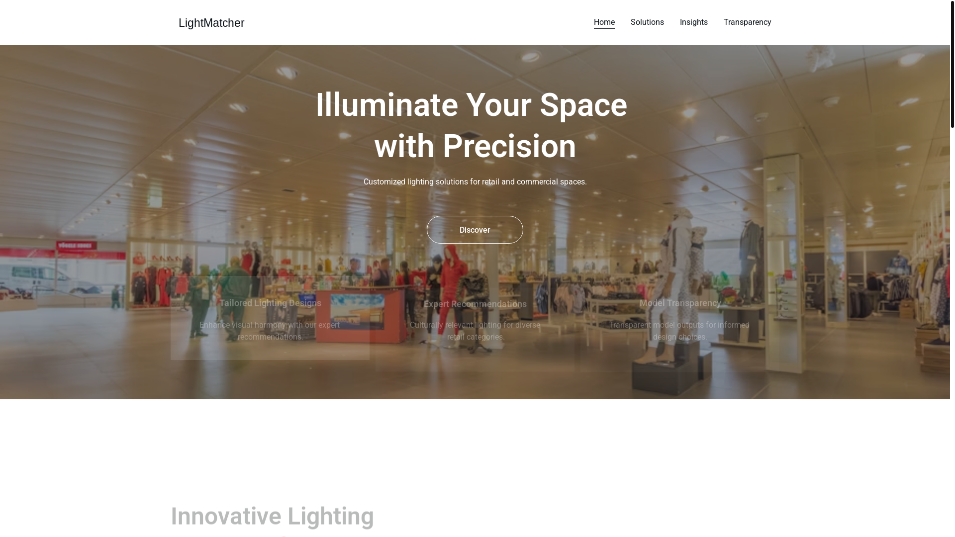 website screenshot of https://lightmatcher.digital/