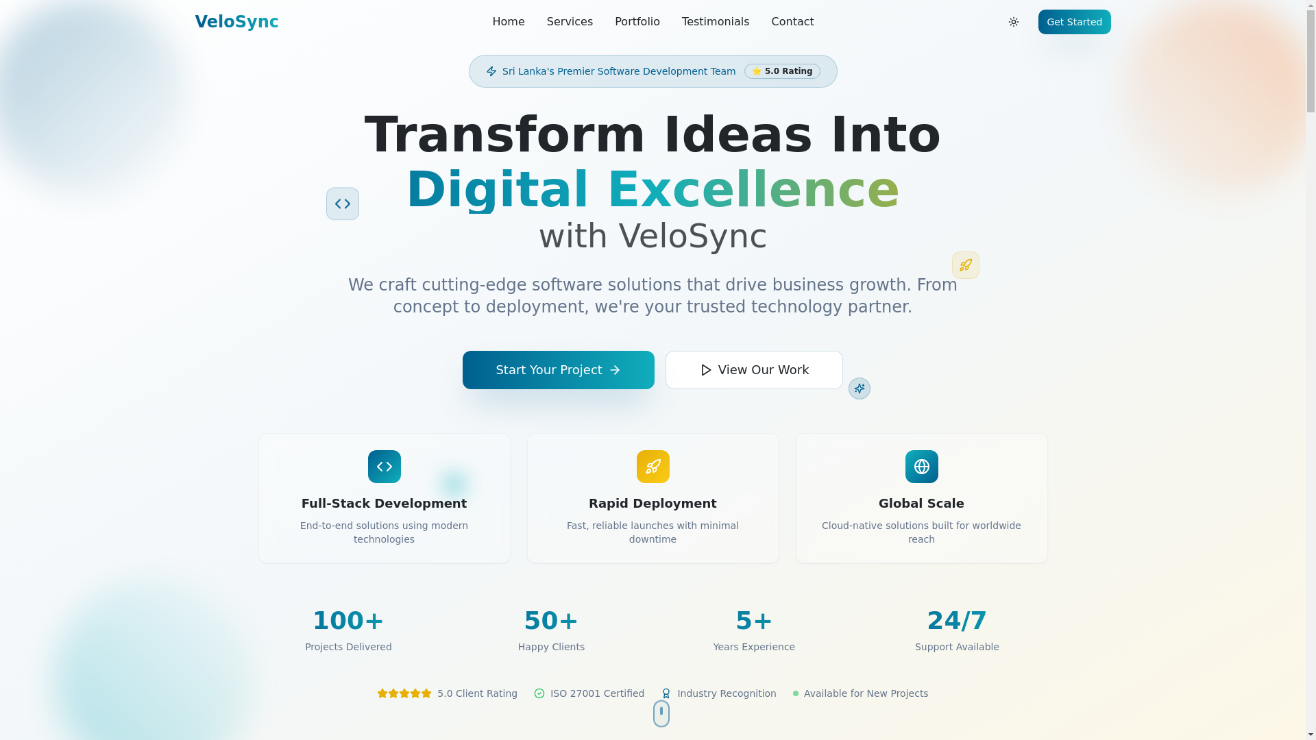 website screenshot of https://homepage-velosync.pages.dev/