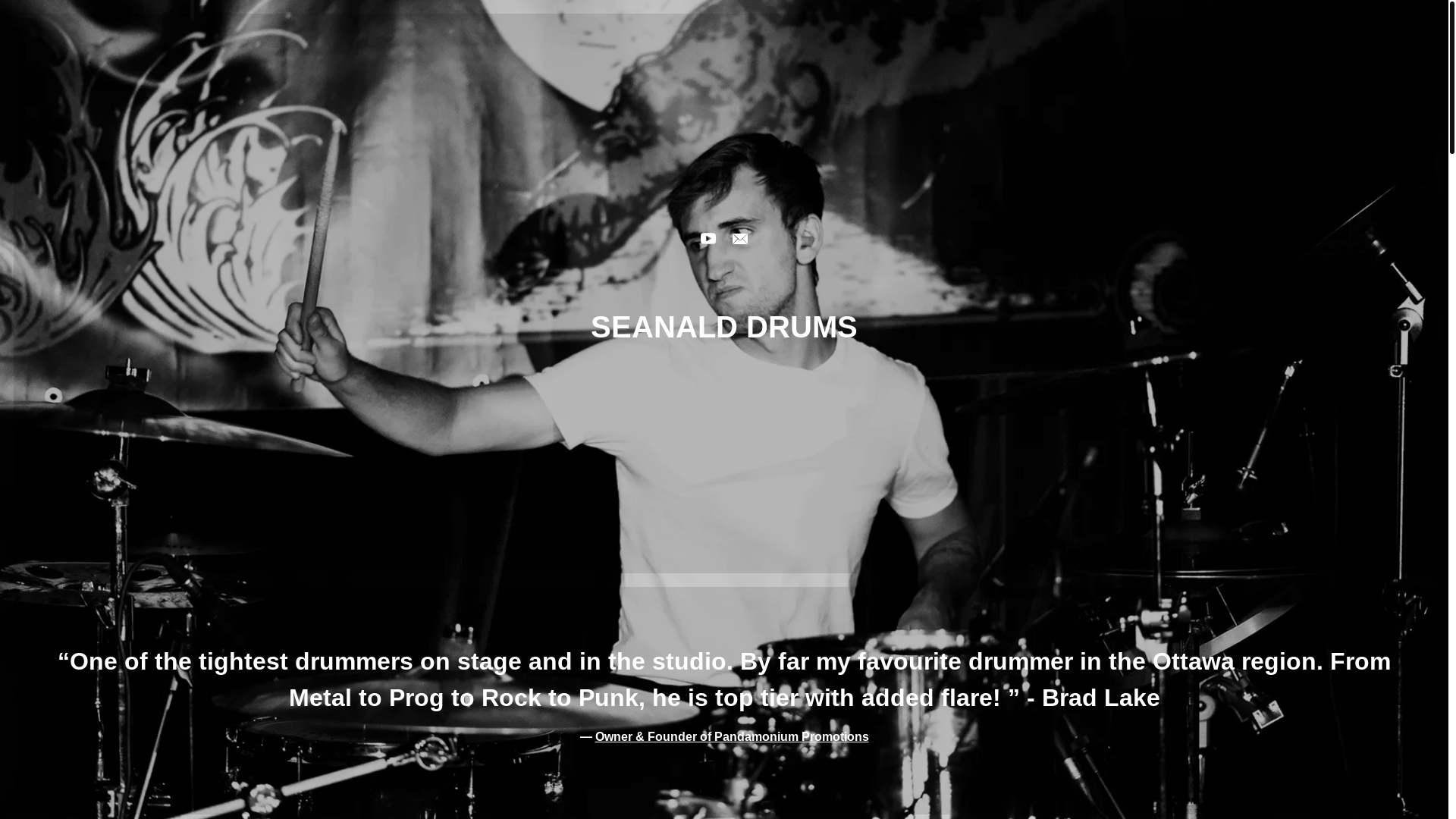 website screenshot of https://seanalddrums.com/