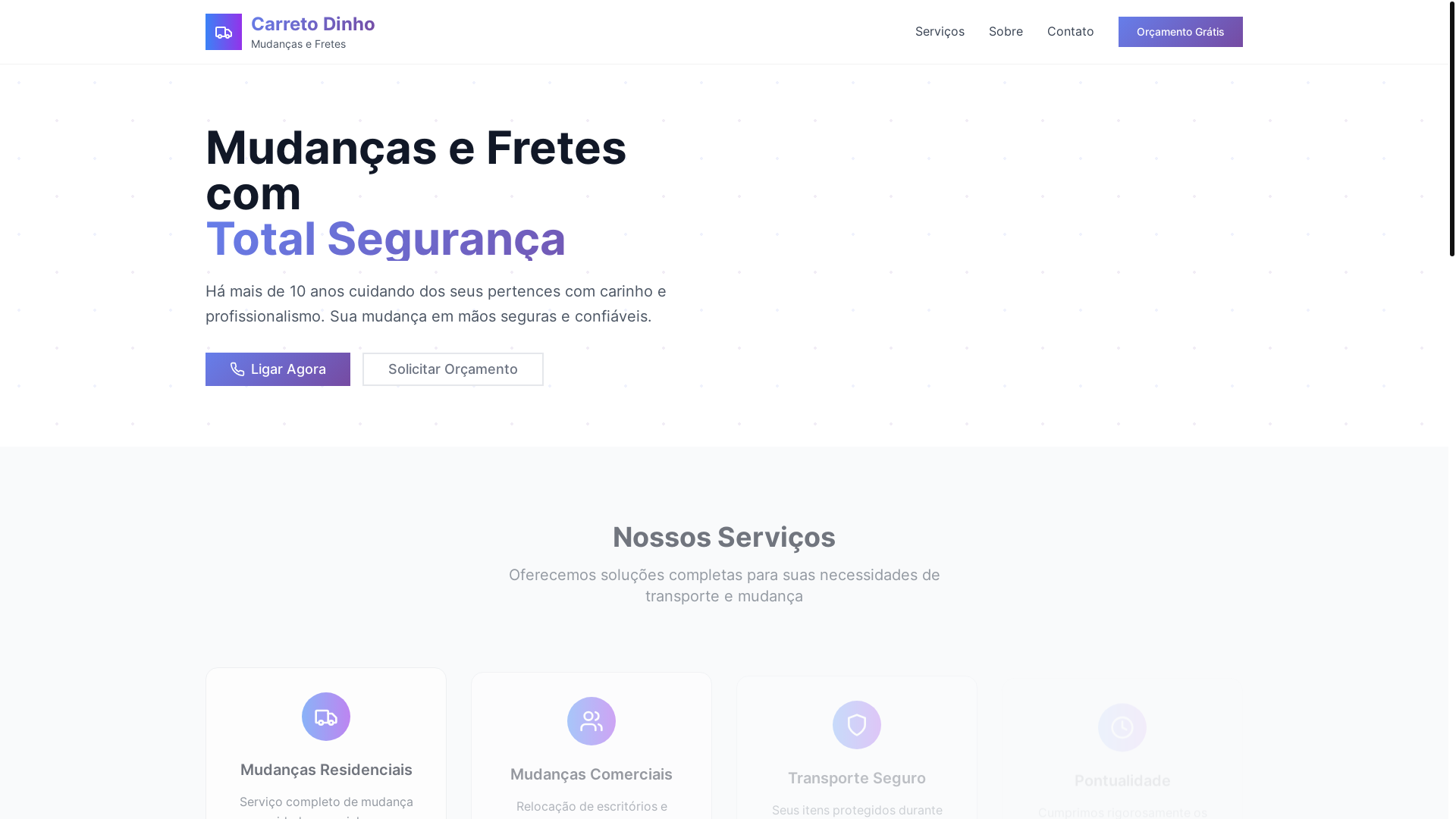 website screenshot of https://dinhocarretos.site/