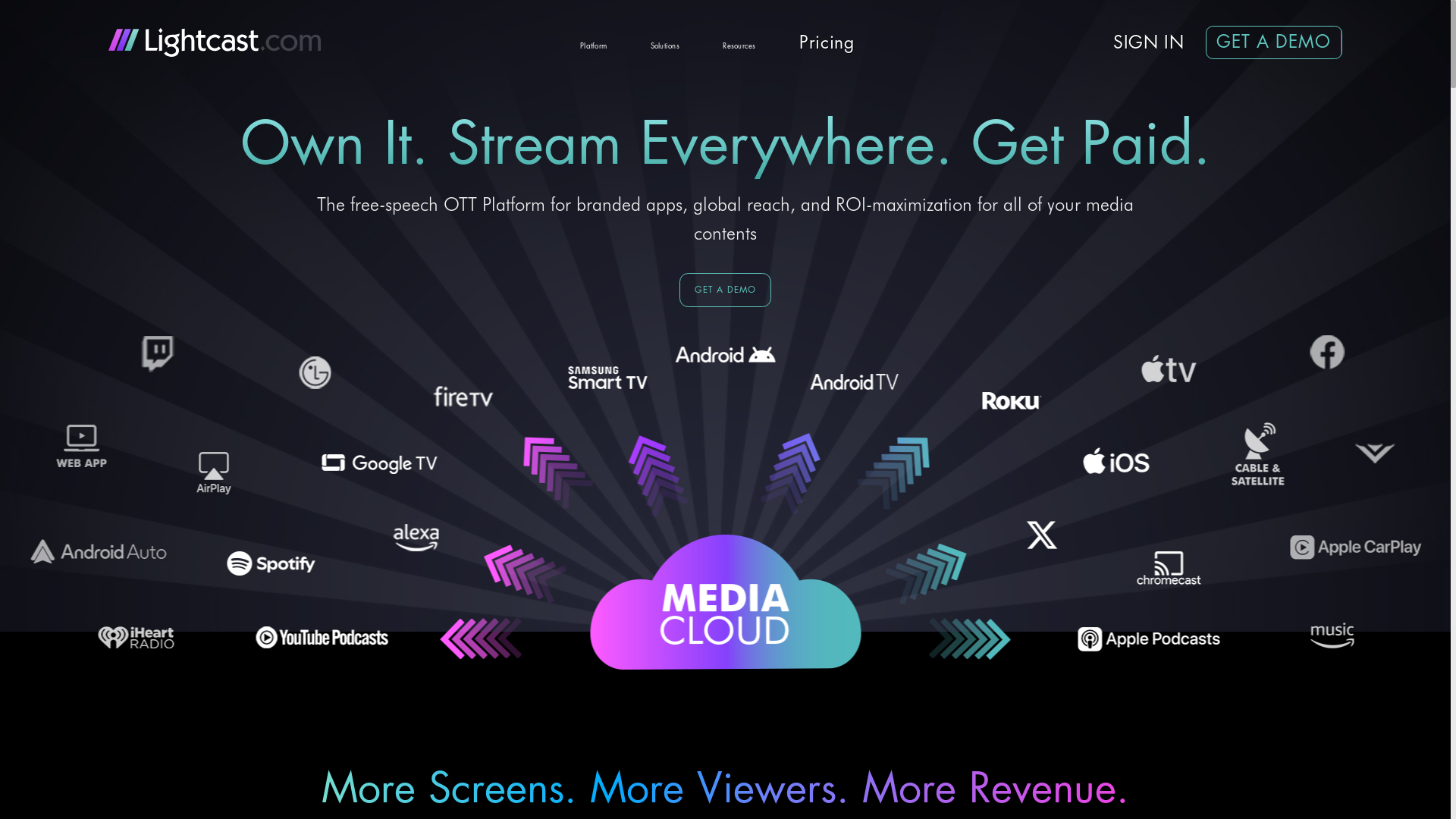 website screenshot of https://lightcastchannel.com/