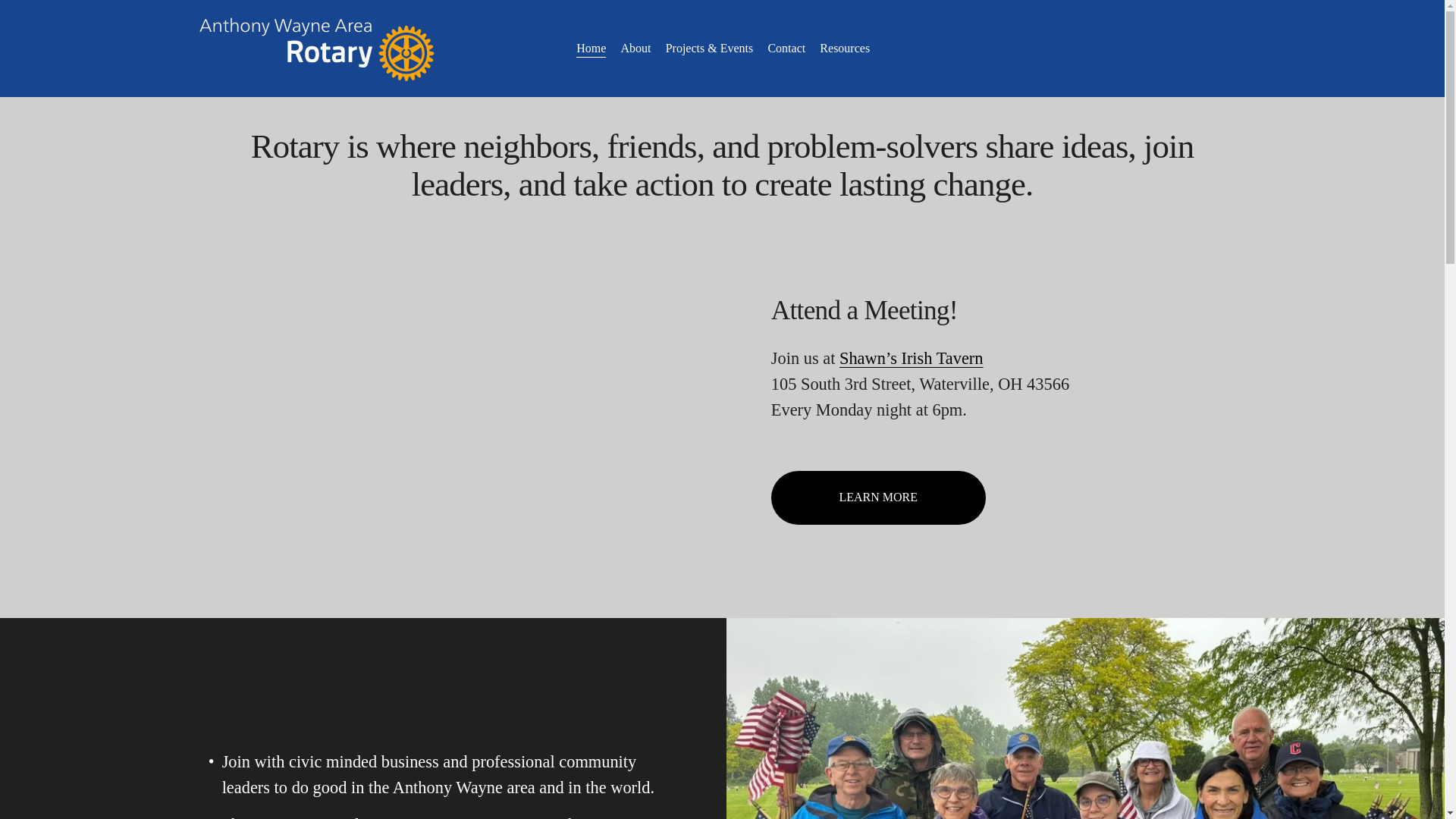 website screenshot of https://anthonywaynearearotary.org/