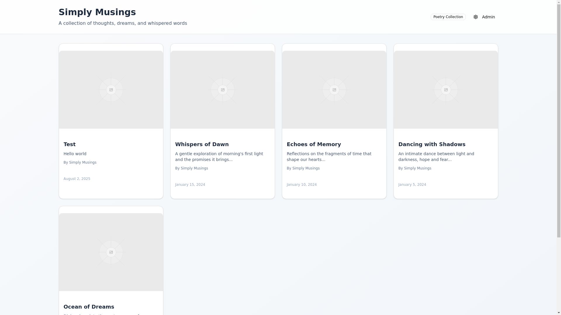 website screenshot of https://simplymusings.com/