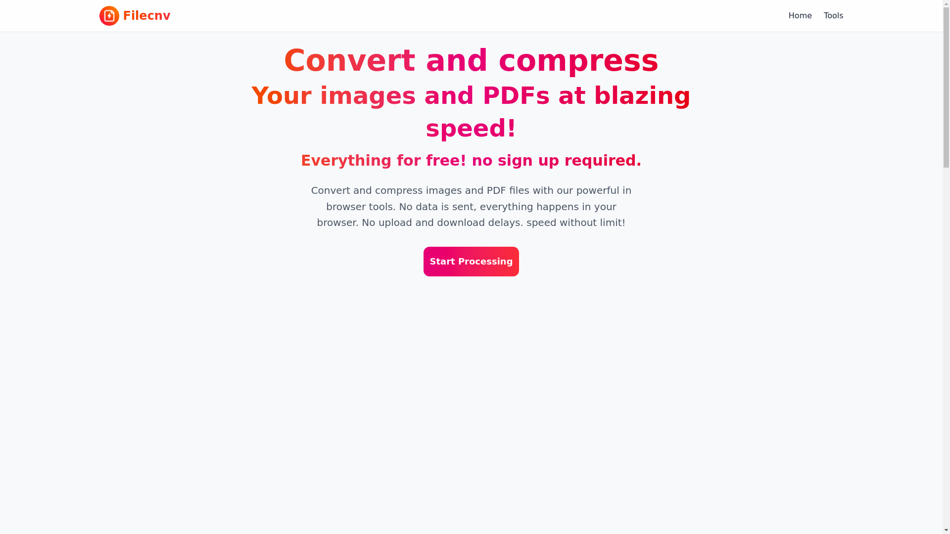 website screenshot of https://filecnv.com
