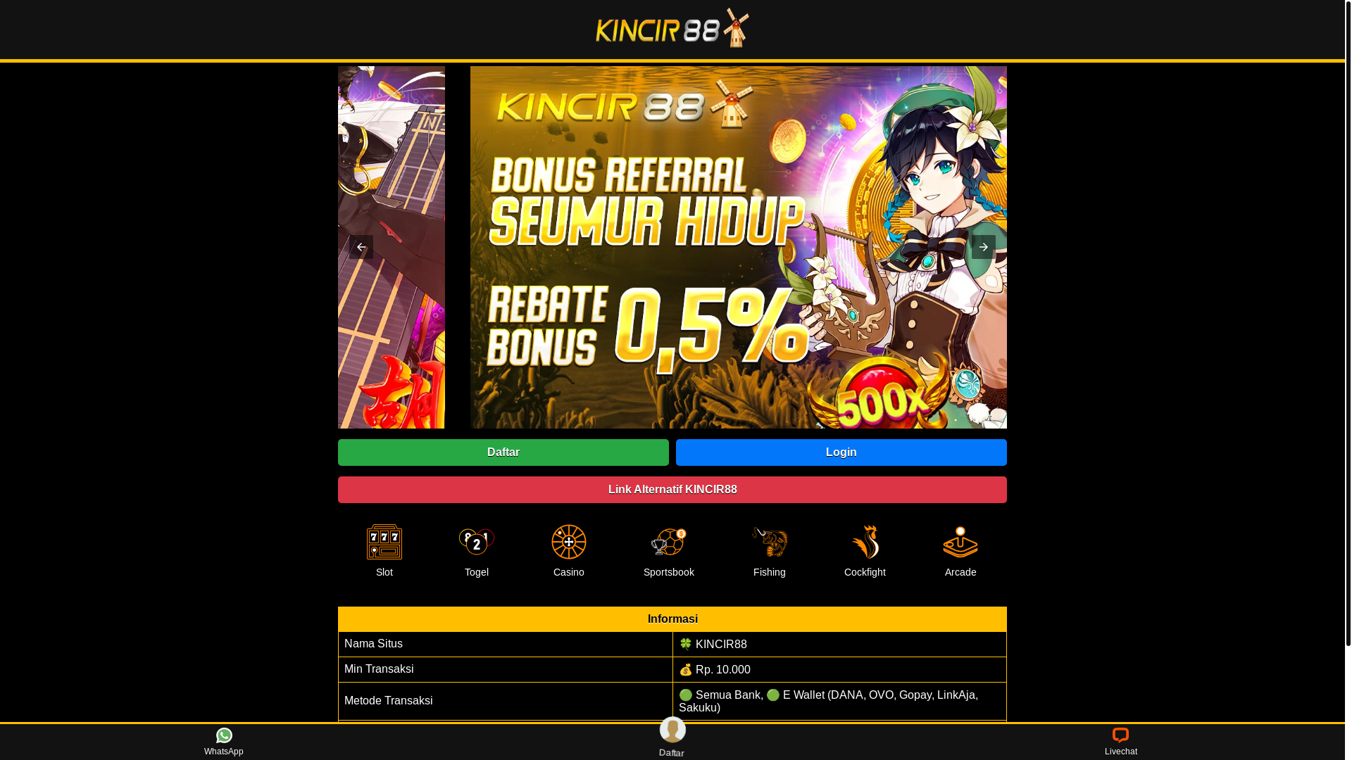 website screenshot of https://ampkincir88.fit/