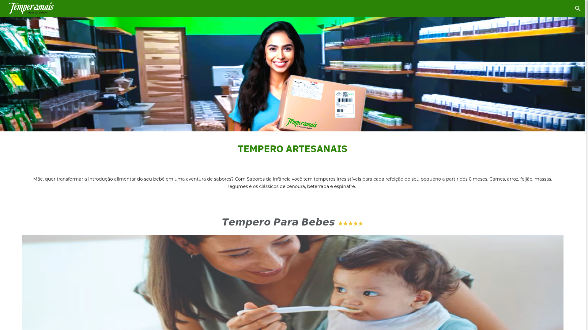 website screenshot of https://www.temperamais.com.br/