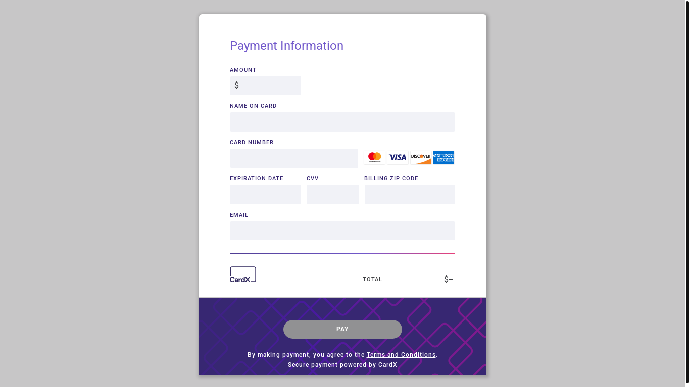 website screenshot of https://paynow.cardx.com/cardx