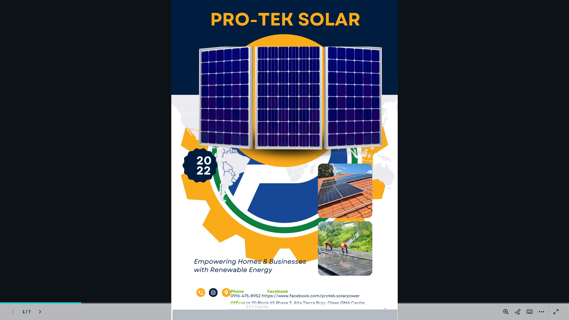 website screenshot of https://proteksolarpower.com/