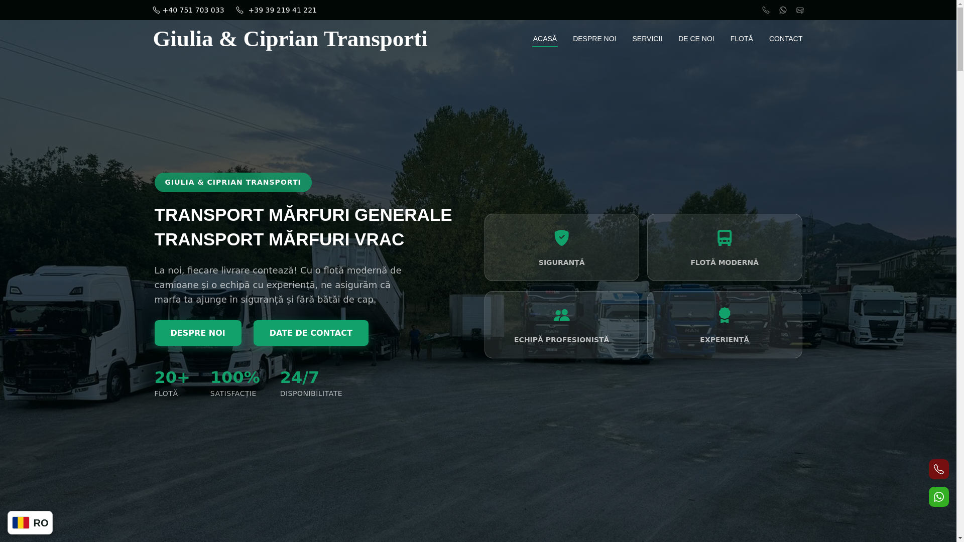 website screenshot of https://giuliacipriantransporti.ro/