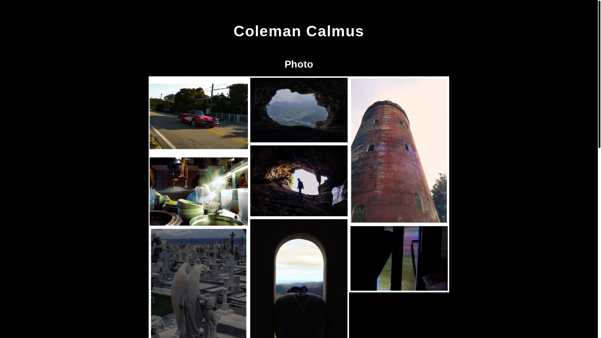 website screenshot of https://colemancalmus.com/