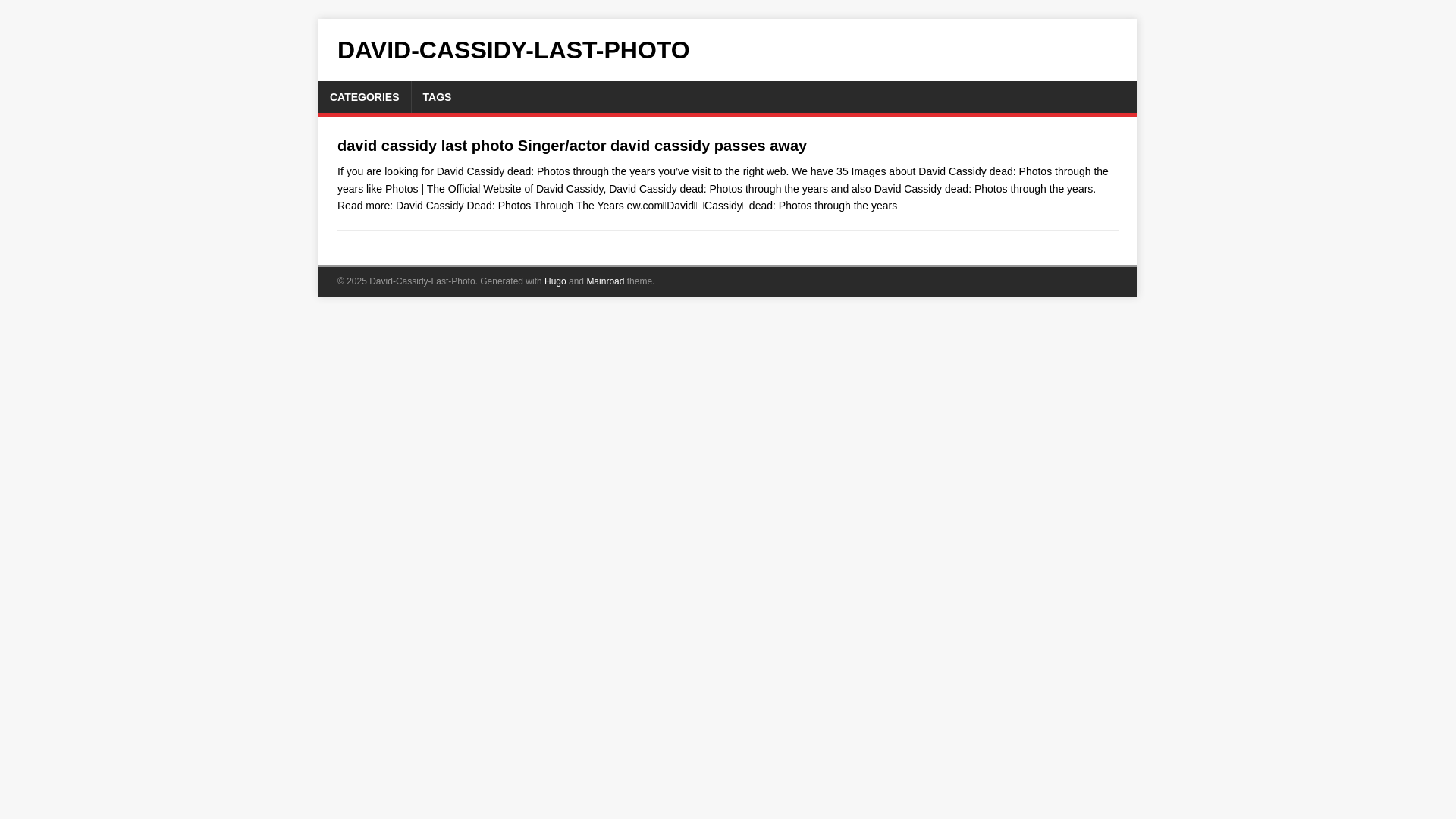 website screenshot of https://david-cassidy-last-photo.pages.dev/