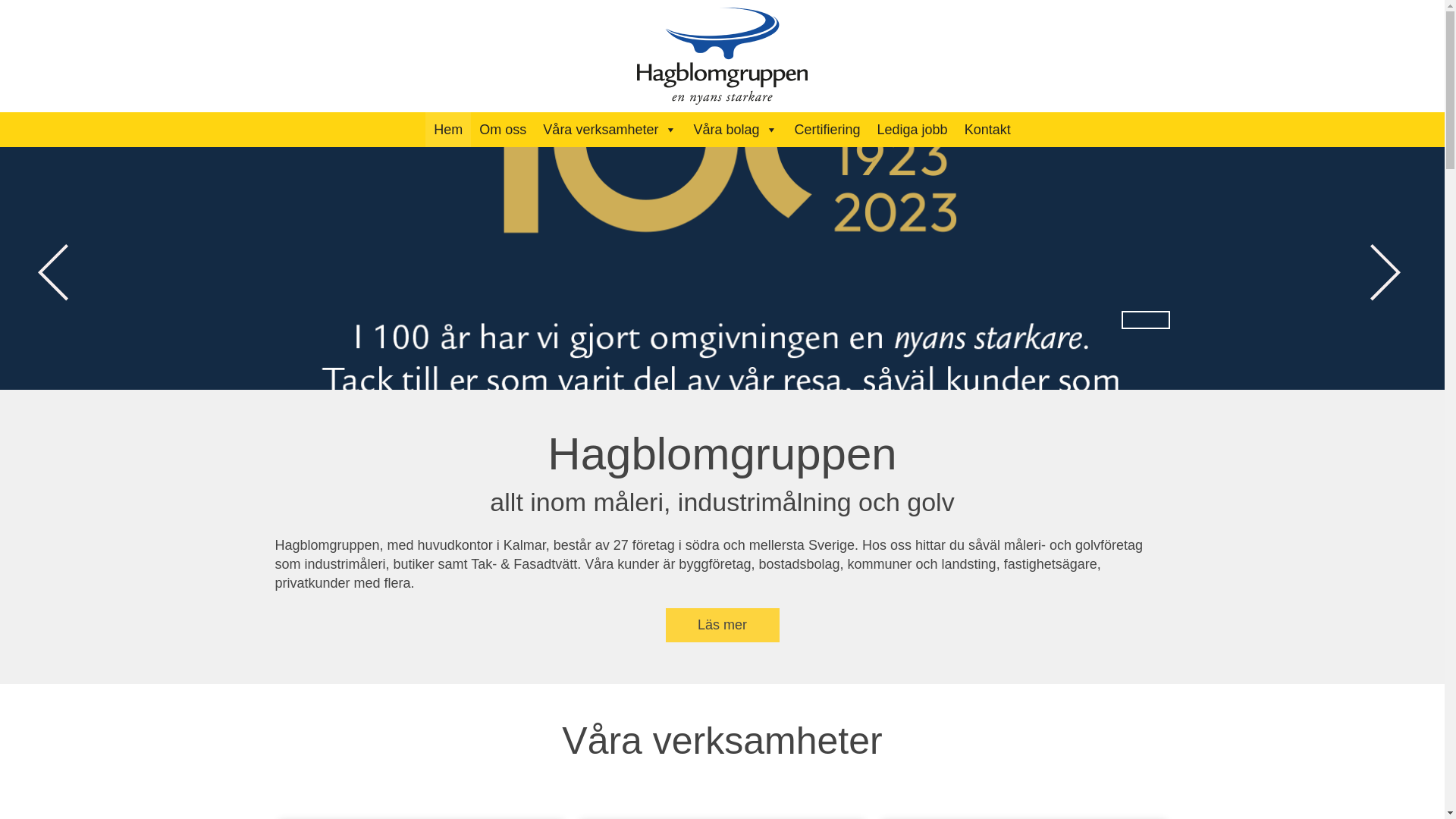 website screenshot of https://www.hagbloms.se/
