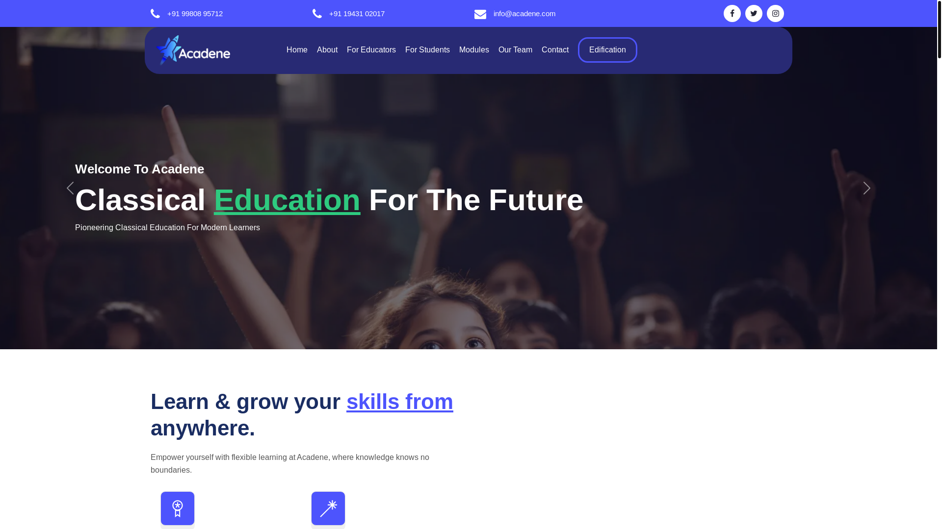 website screenshot of https://acadene.pages.dev/