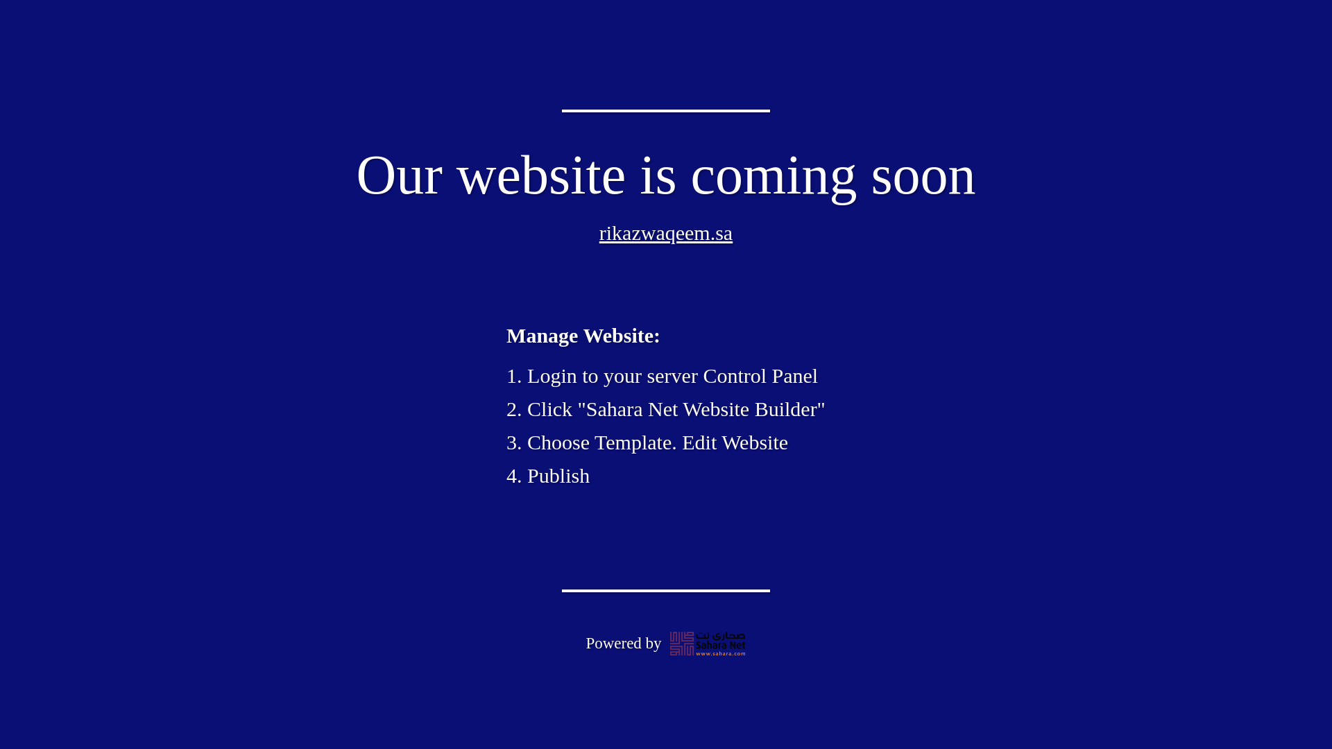website screenshot of https://rikazwaqeem.sa/