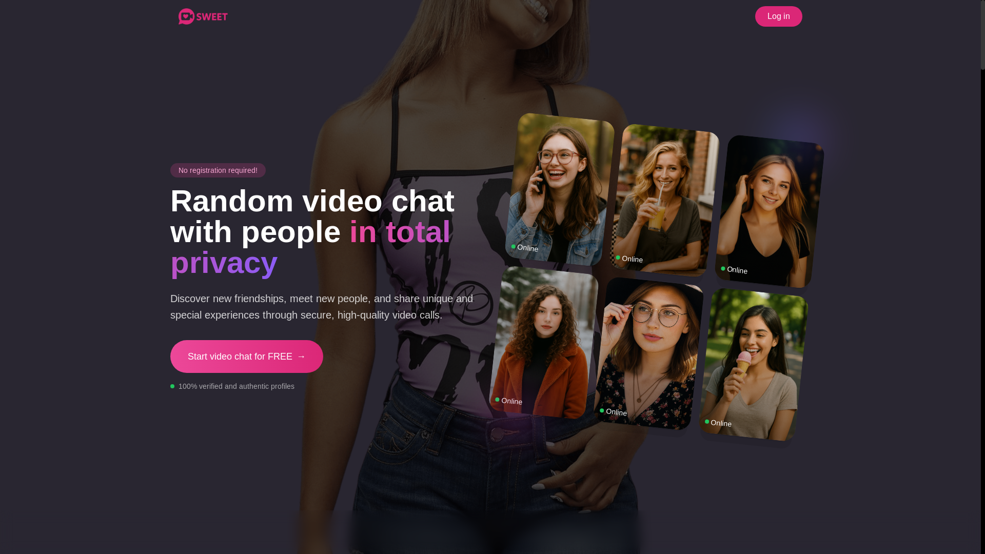 website screenshot of https://sweet-video-chat-frontend.pages.dev/