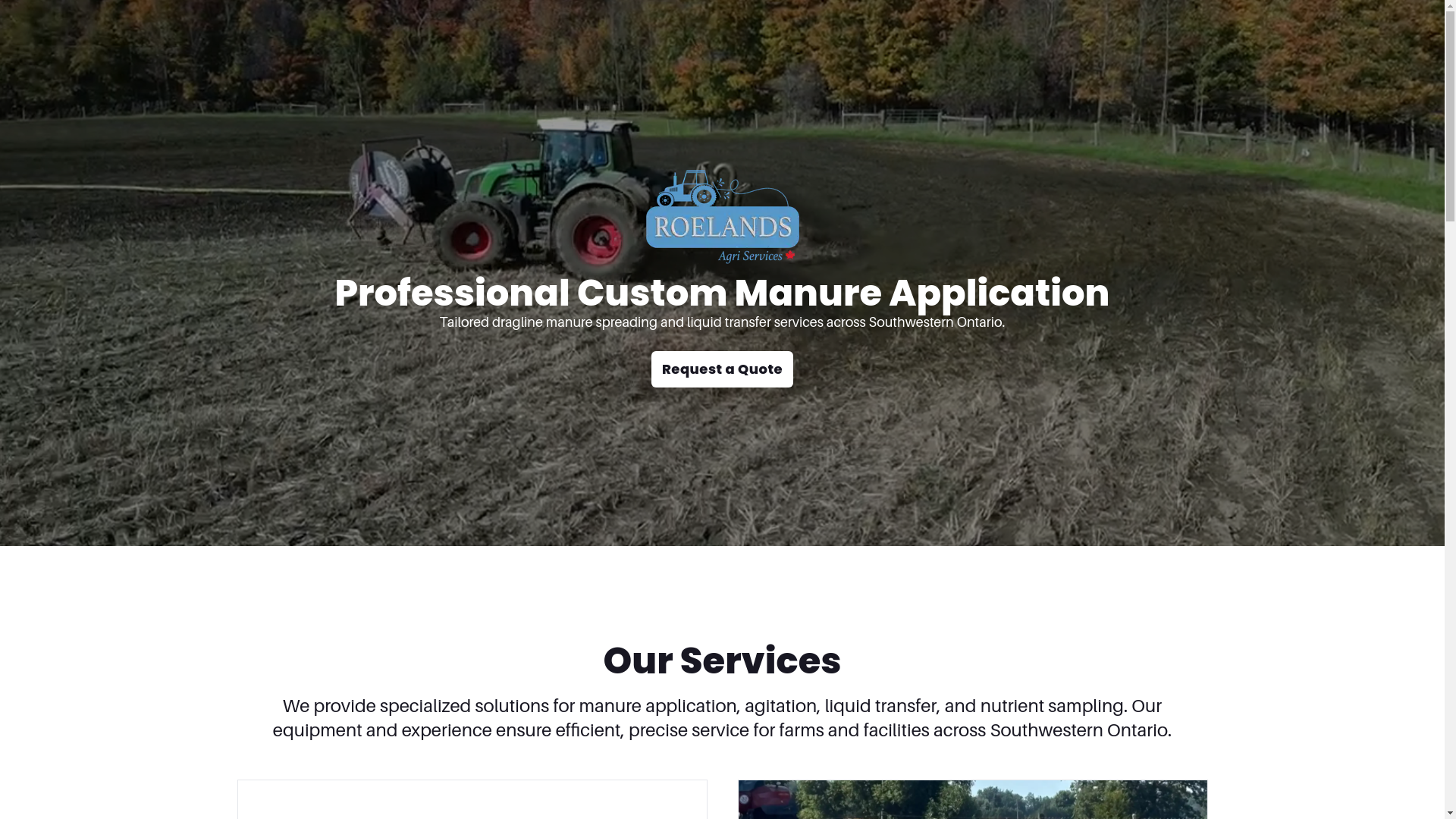 website screenshot of https://roelandsagriservices.ca/