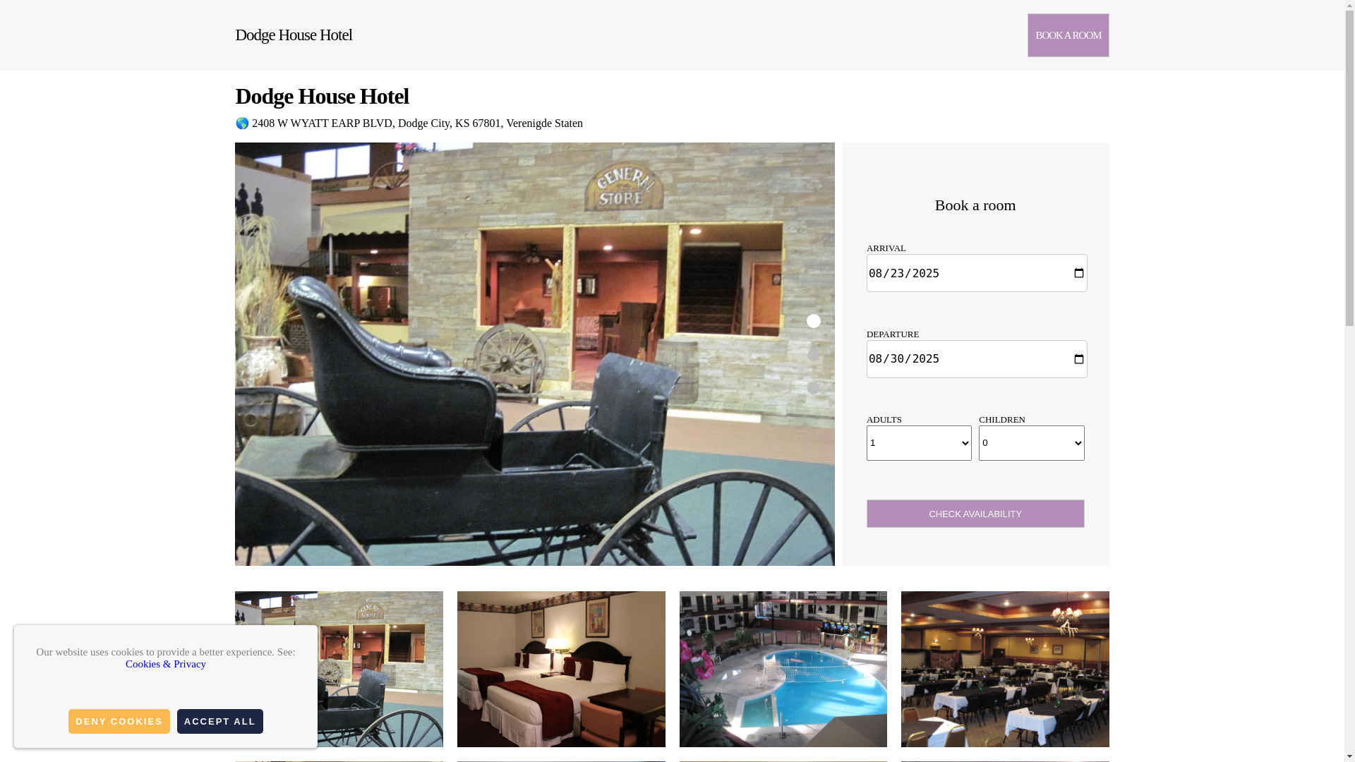 website screenshot of https://dodge-house-hotel-and-convention-center.com.es/