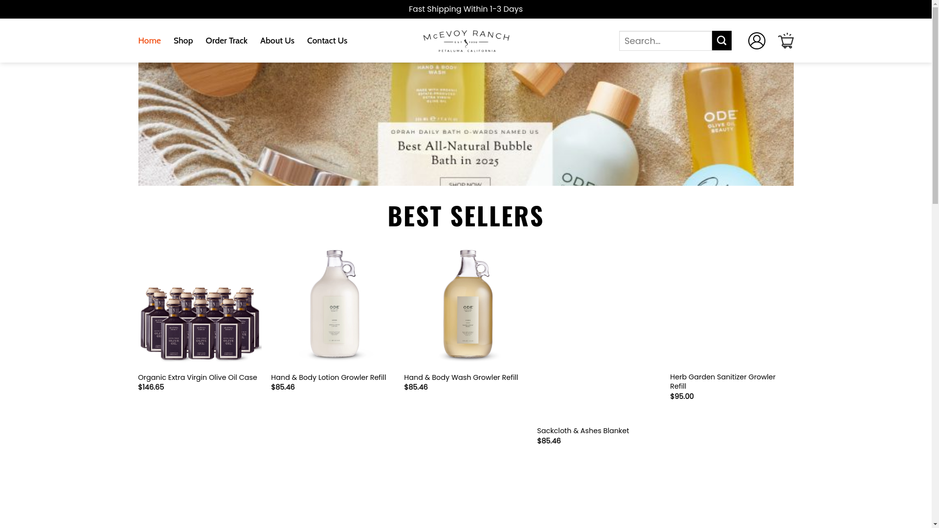website screenshot of https://ourmcevoyranch.shop/
