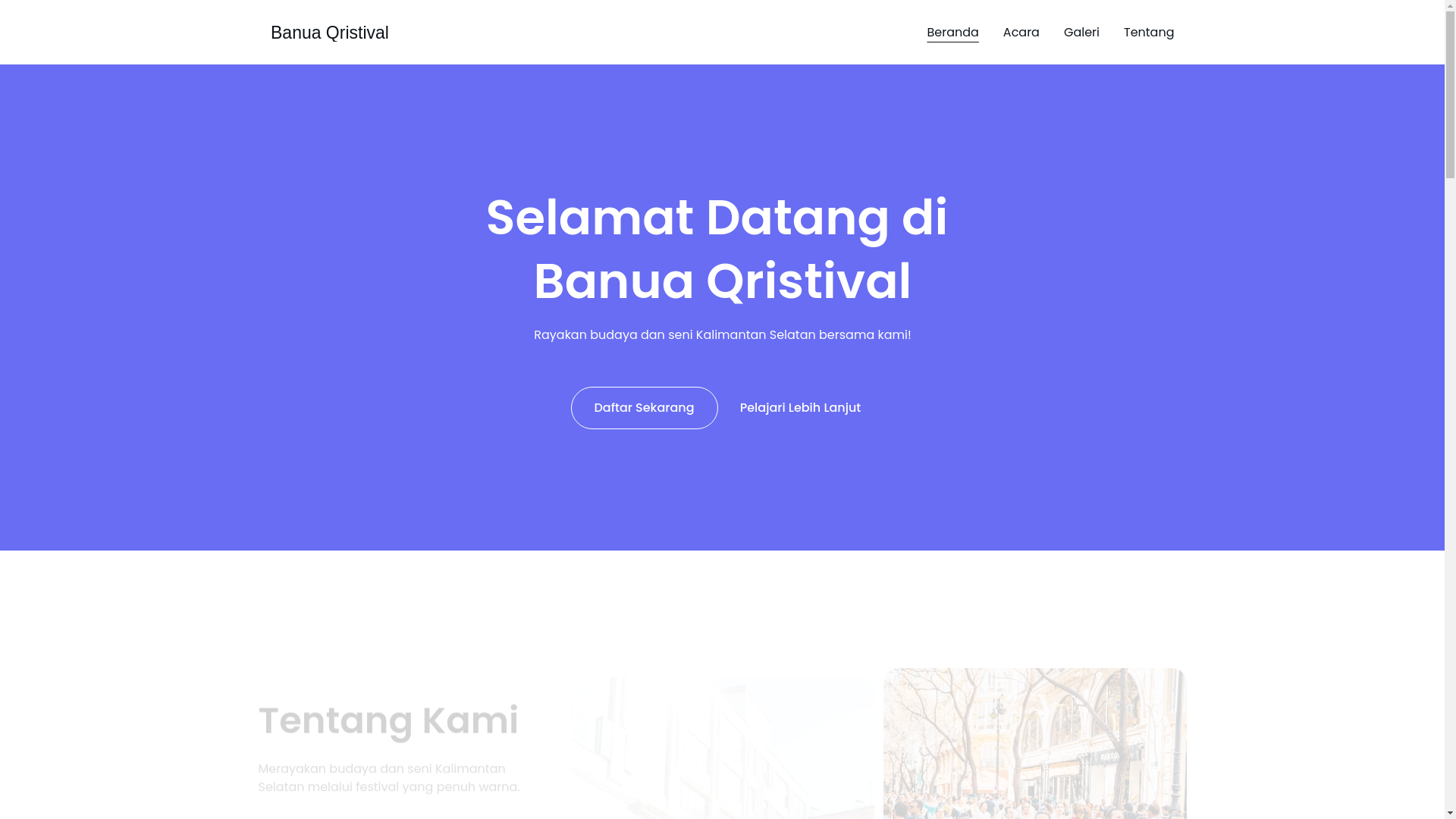 website screenshot of https://banuaqristival.id/