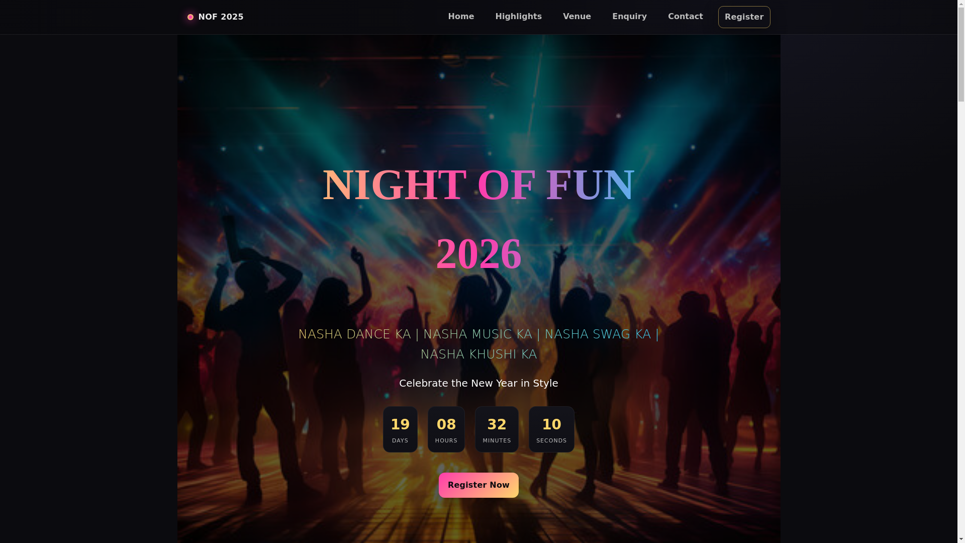 website screenshot of https://magesticevent.in/