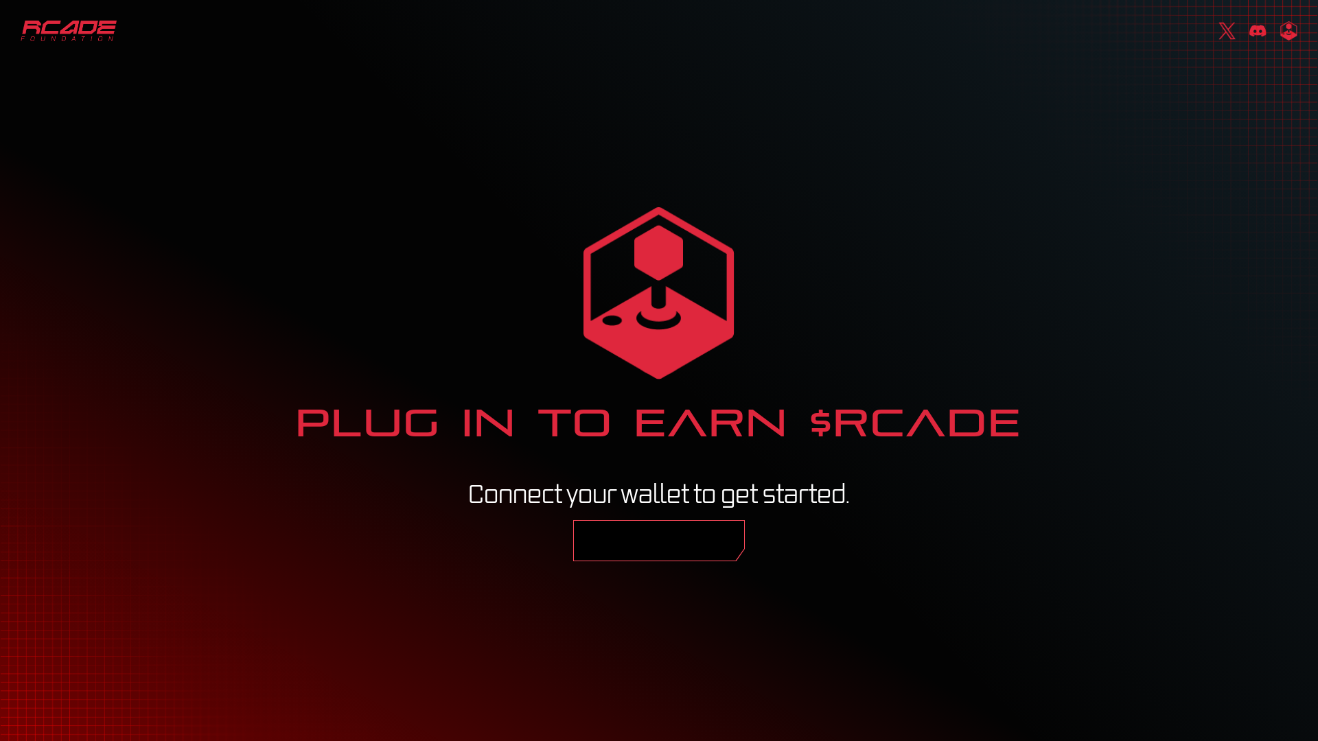 website screenshot of https://node.rcade.network/airdrop