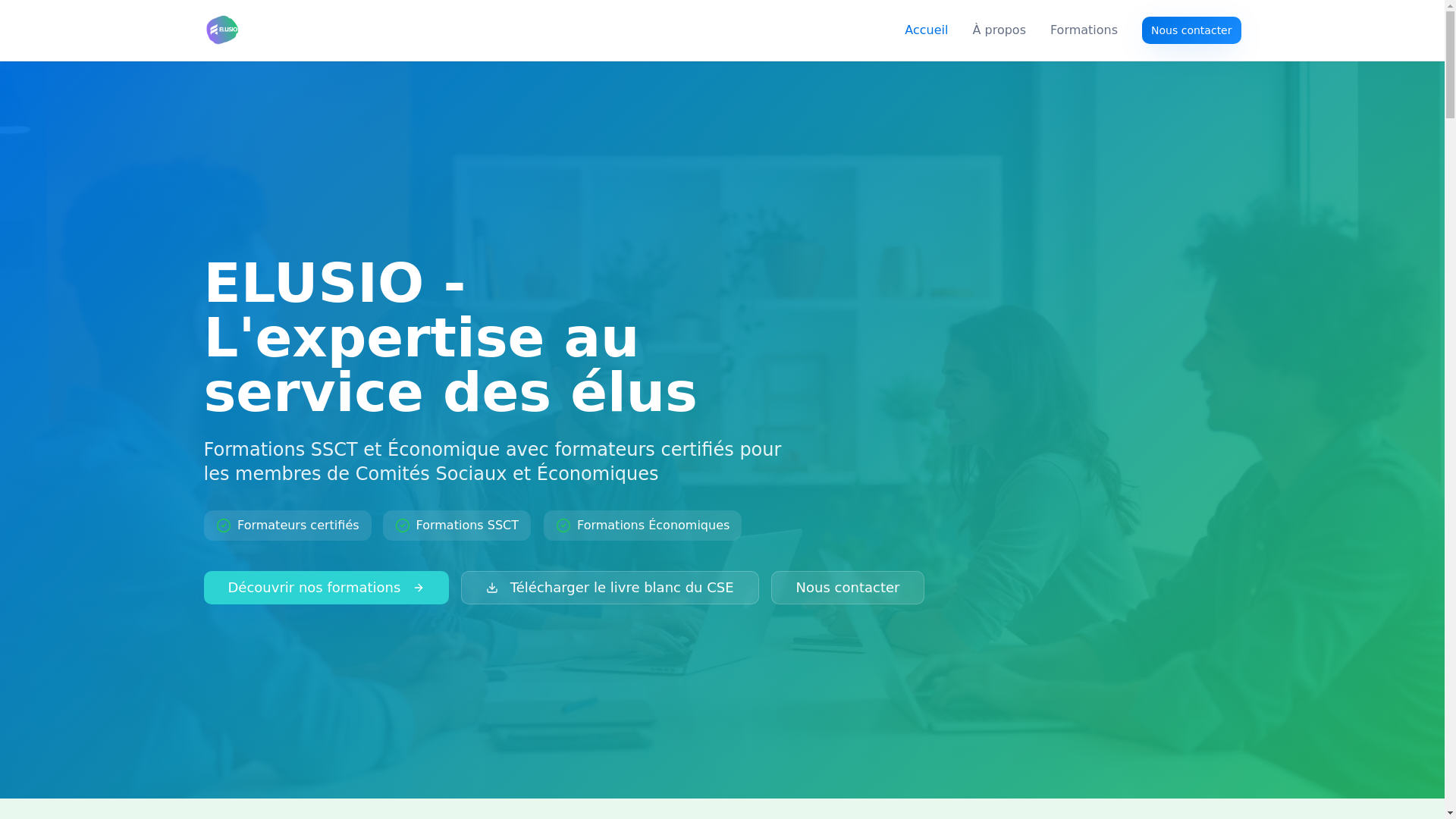 website screenshot of https://elusio-formation.com/