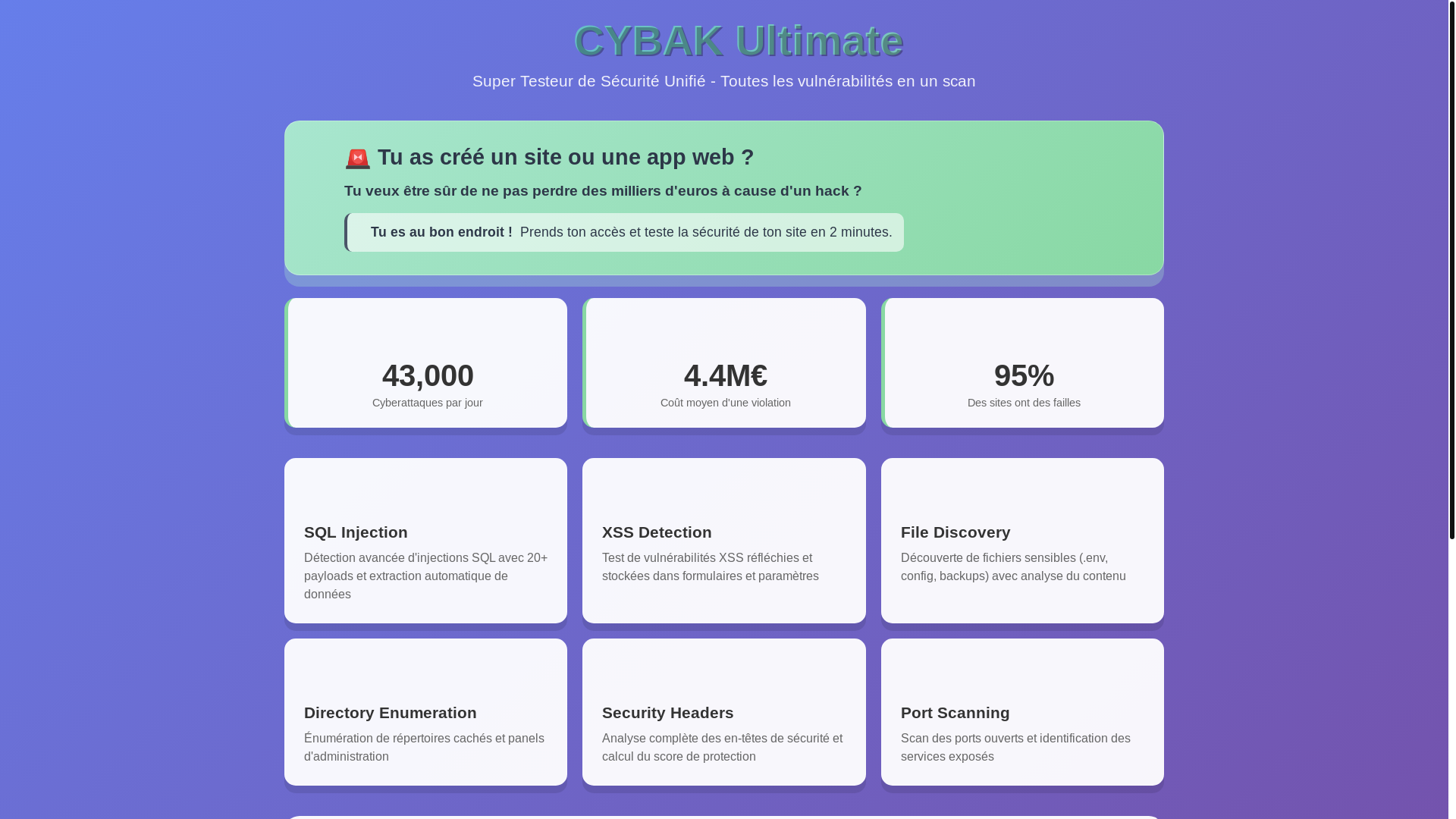 website screenshot of https://cybak.xyz/