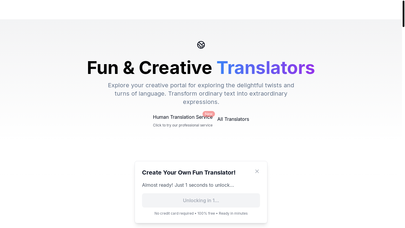 website screenshot of https://funtranslator.com/