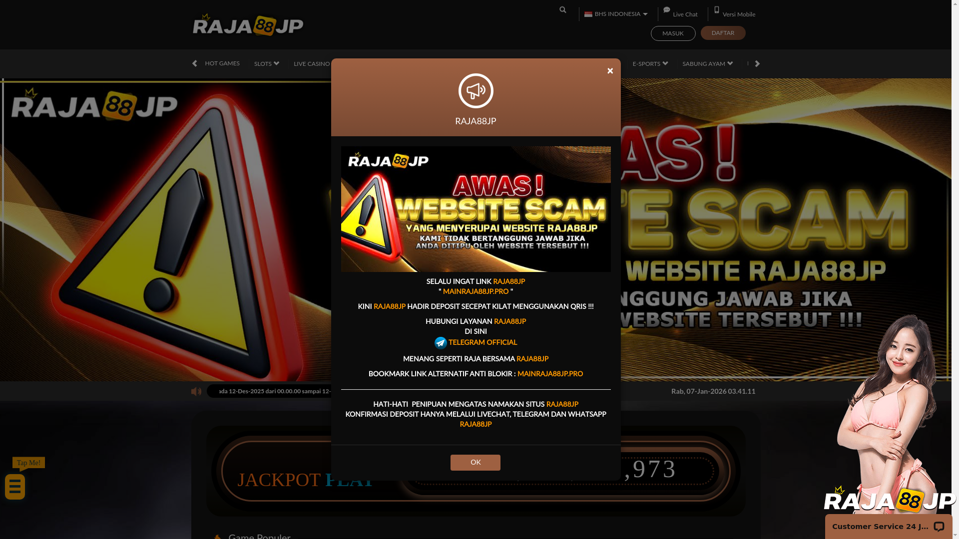 website screenshot of https://ingatraja88jp.fit/