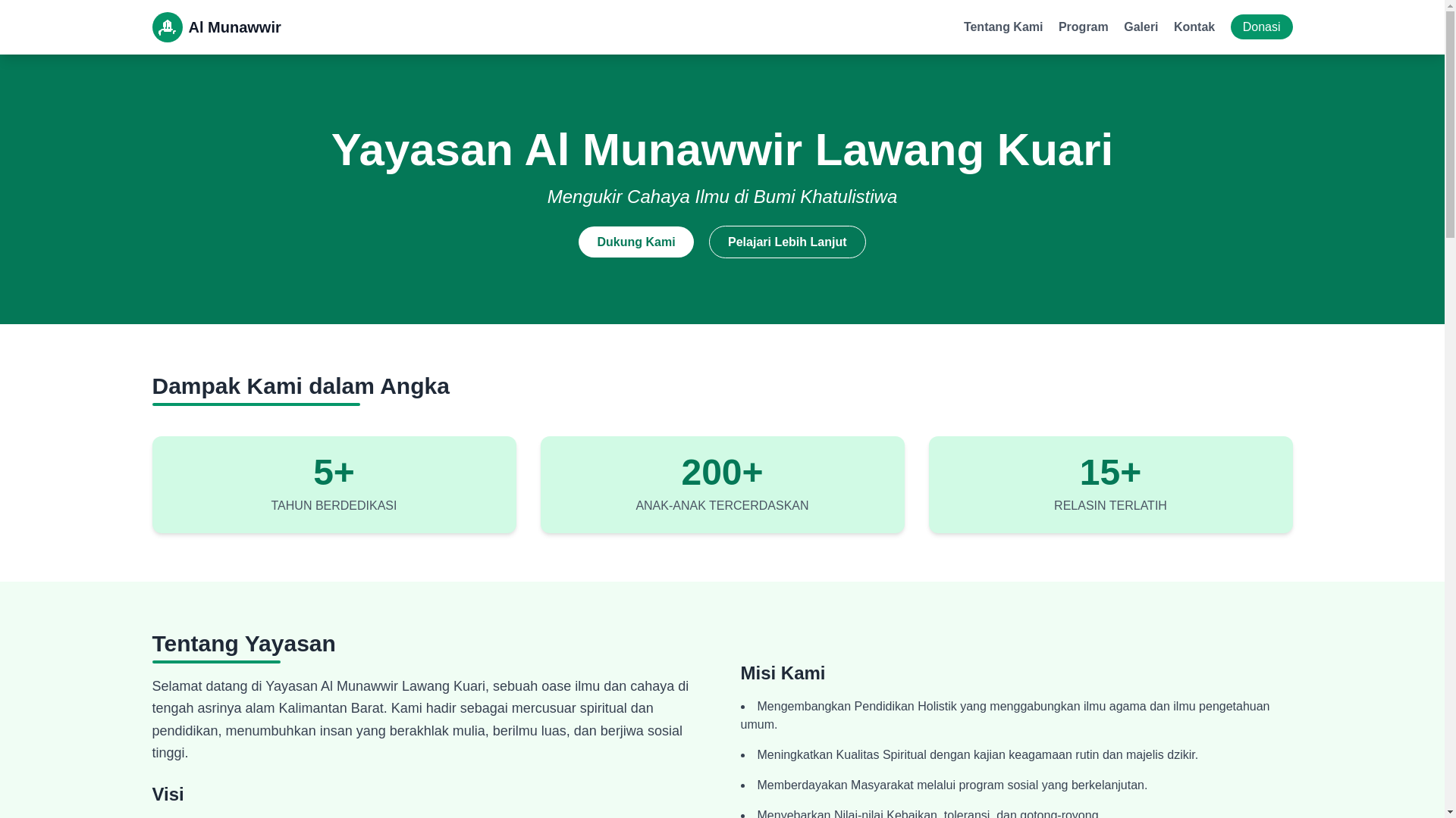 website screenshot of https://yayasansigerglobalnusantara.us/