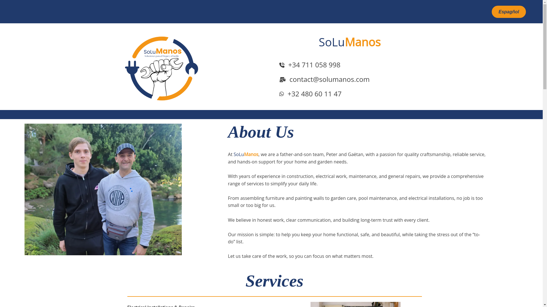 website screenshot of https://solumanos.com/