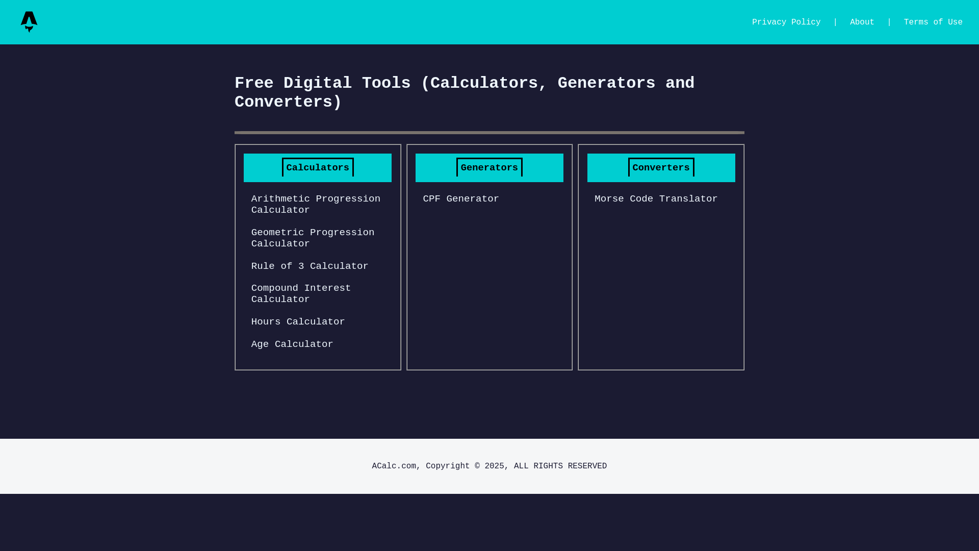 website screenshot of https://acalc-en.pages.dev/